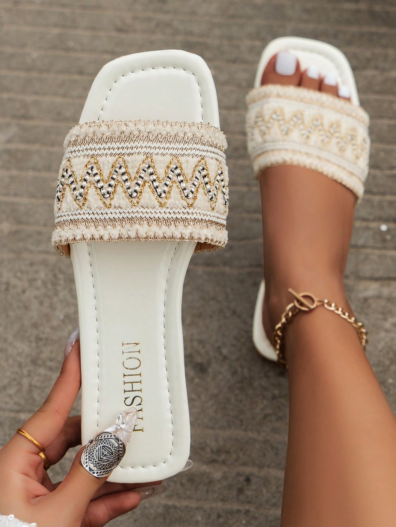 In Gold Women Slippers