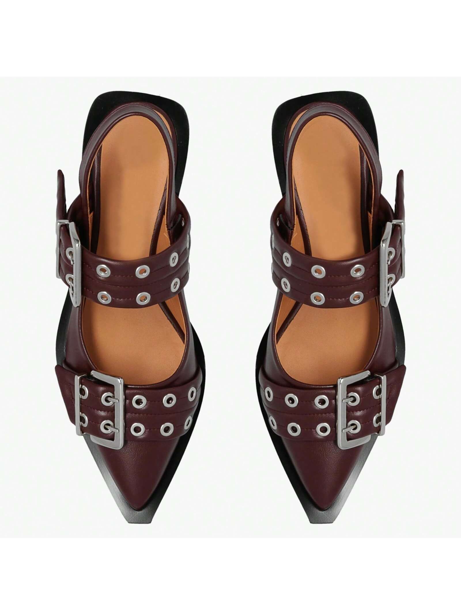 In Burgundy Women Flats