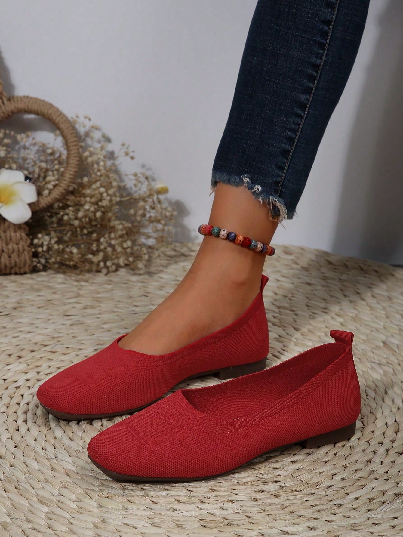 In Red Women Flats