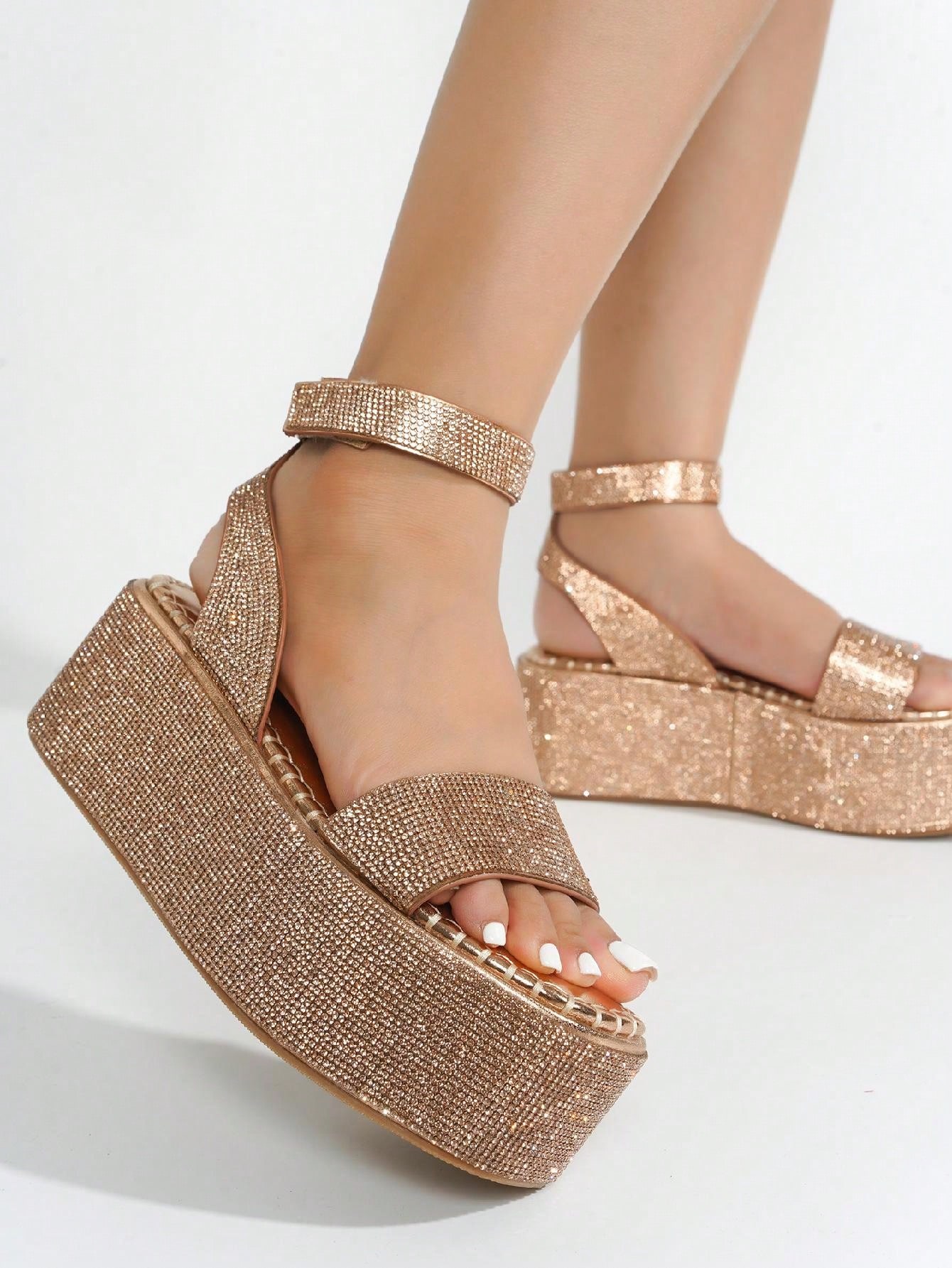 In Rose Gold Women Platforms & Wedge Sandals