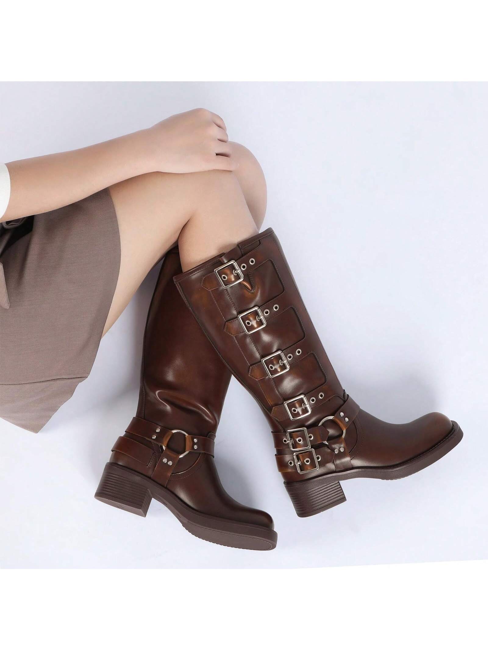 In Brown Women Knee-High Boots