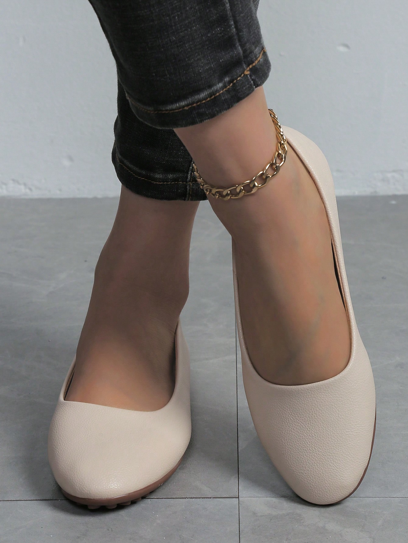 In Beige Women Flats