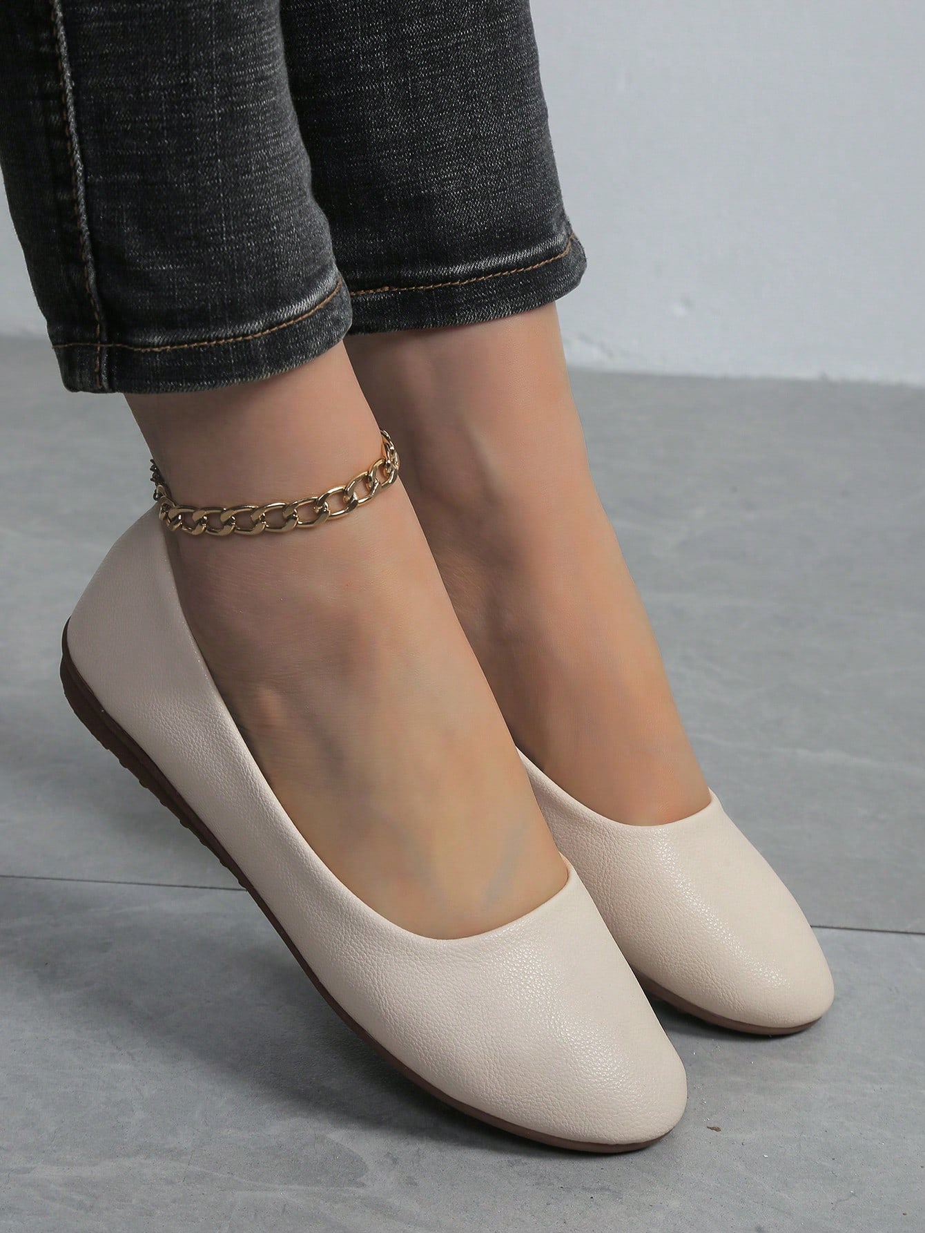 In Beige Women Flats