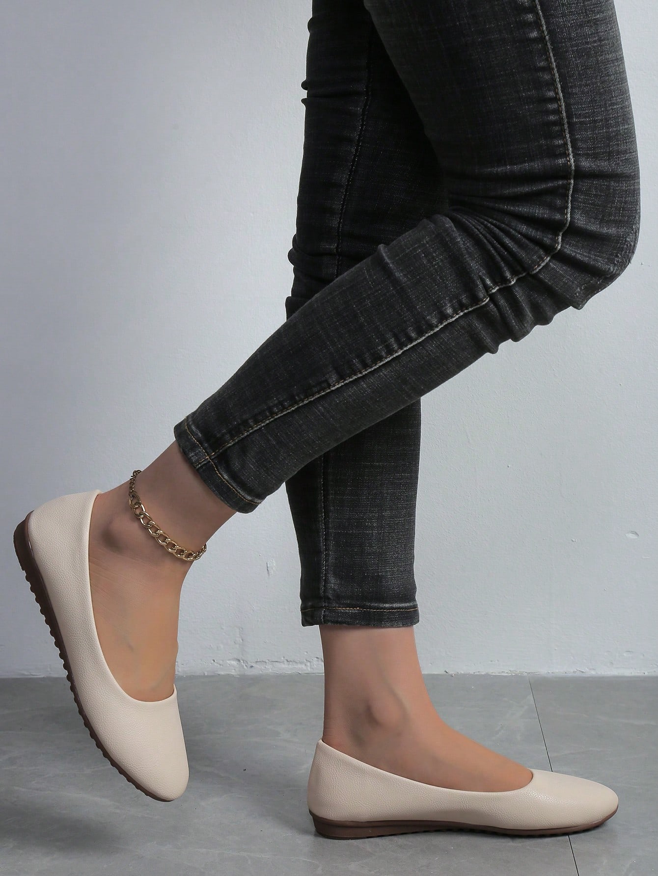 In Beige Women Flats