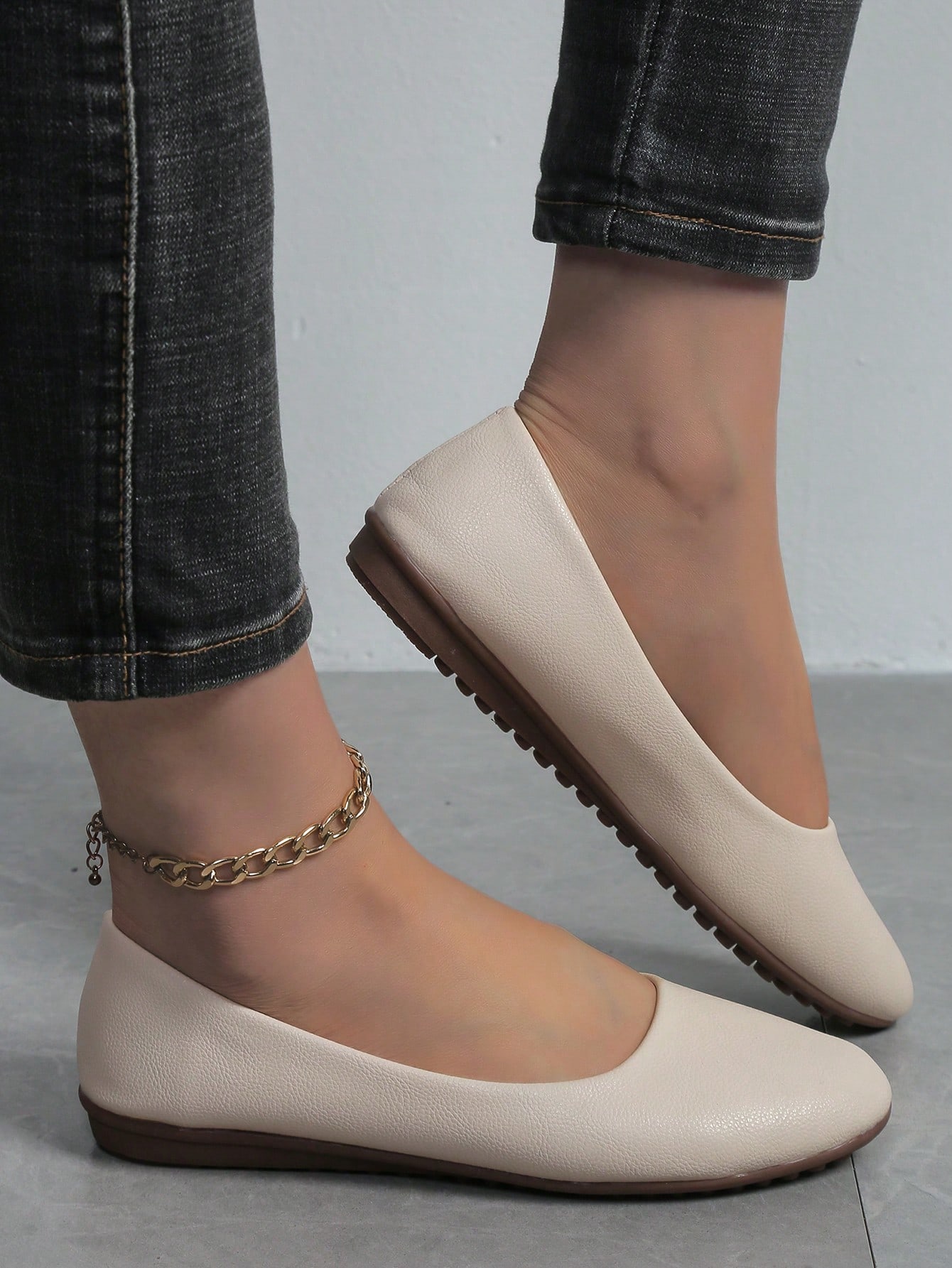 In Beige Women Flats