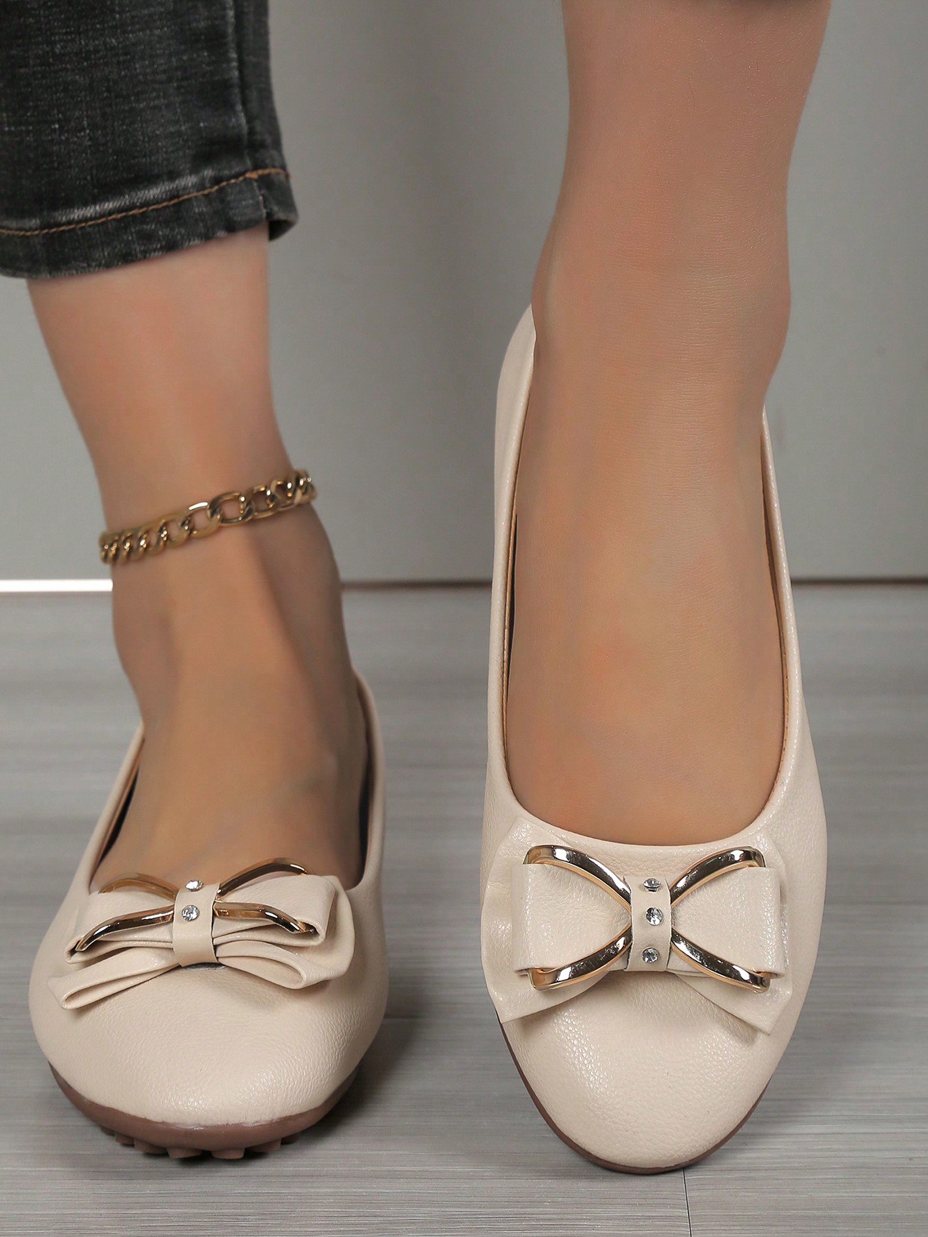 In Beige Women Flats