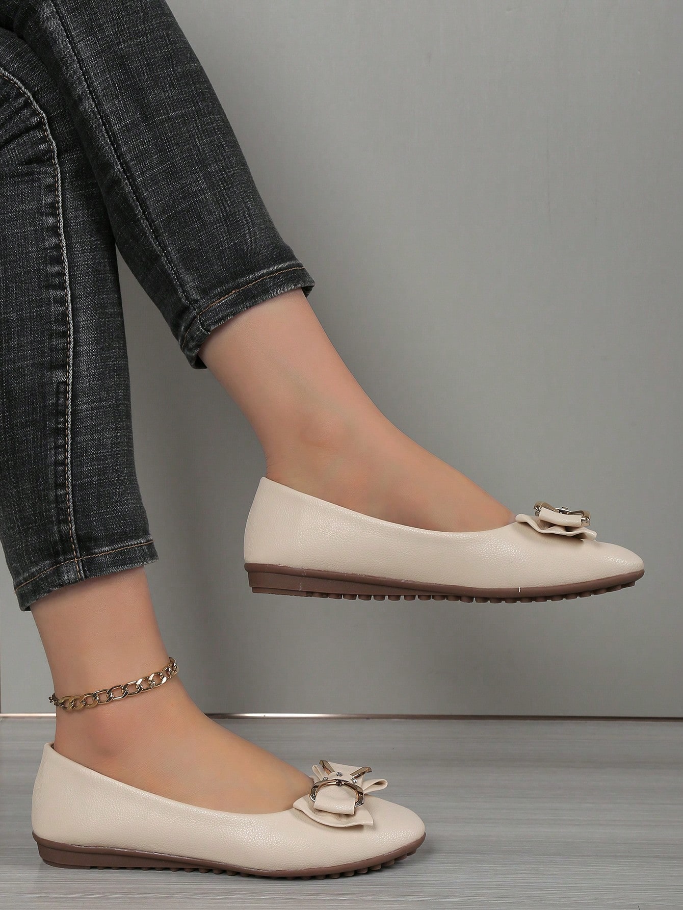 In Beige Women Flats