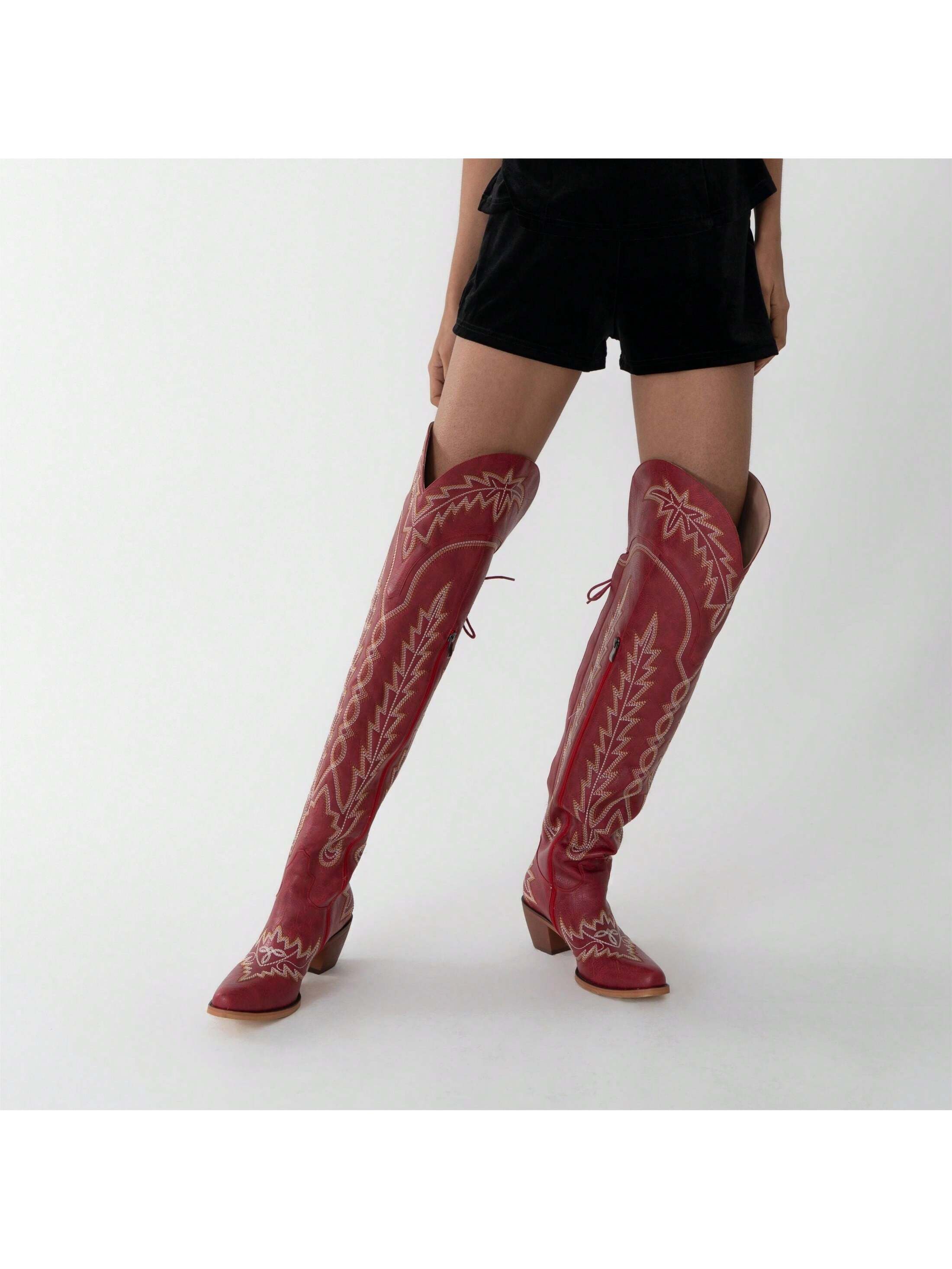 In Red Women Over-the-Knee Boots