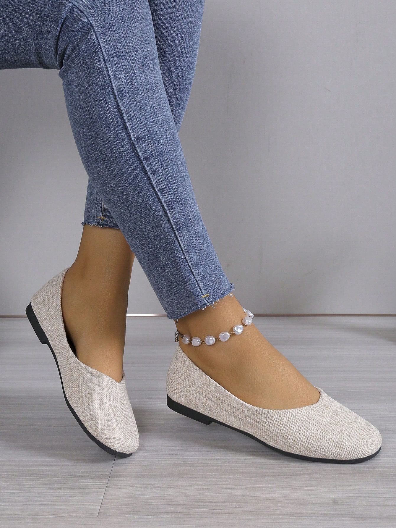 In Beige Women Flats