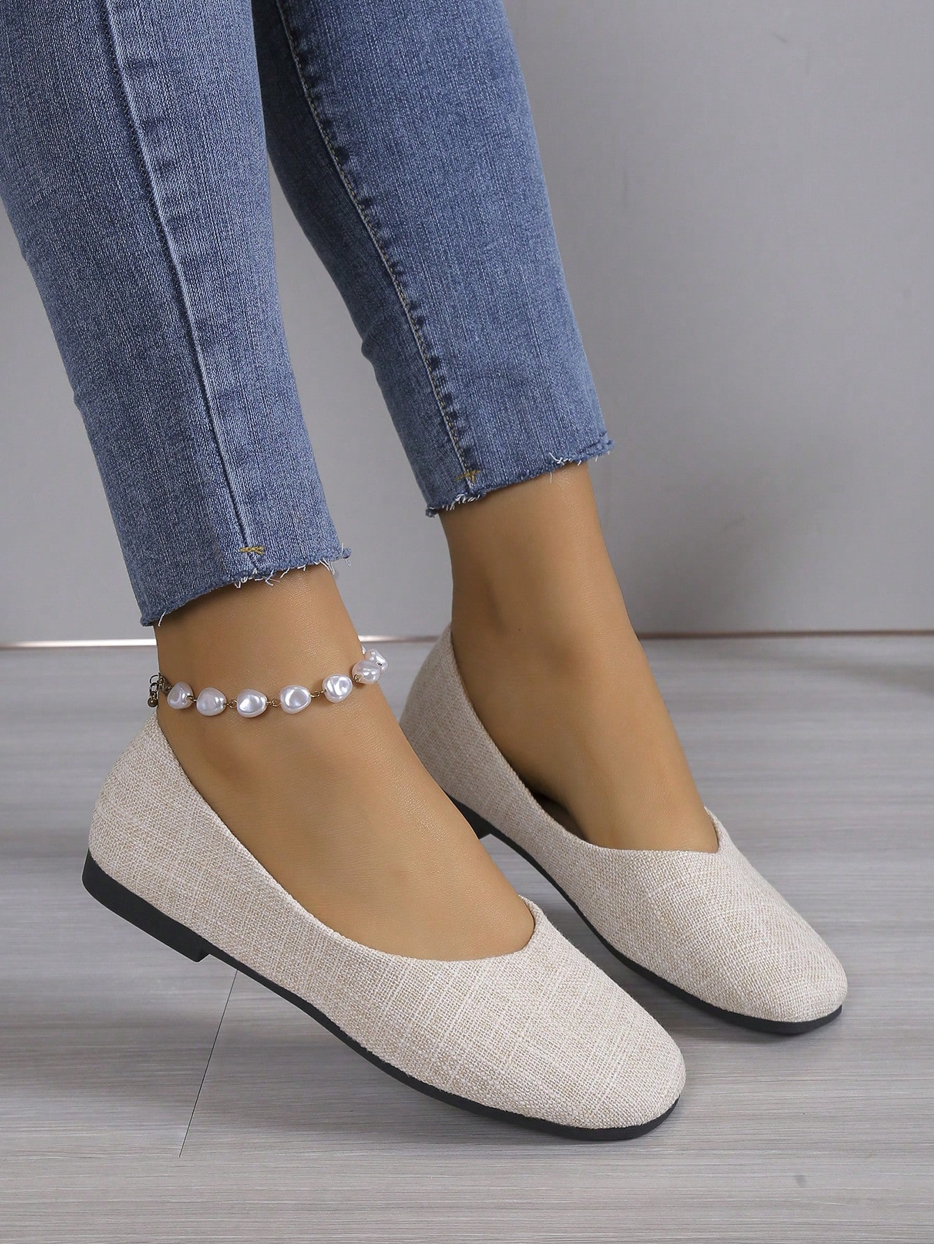 In Beige Women Flats