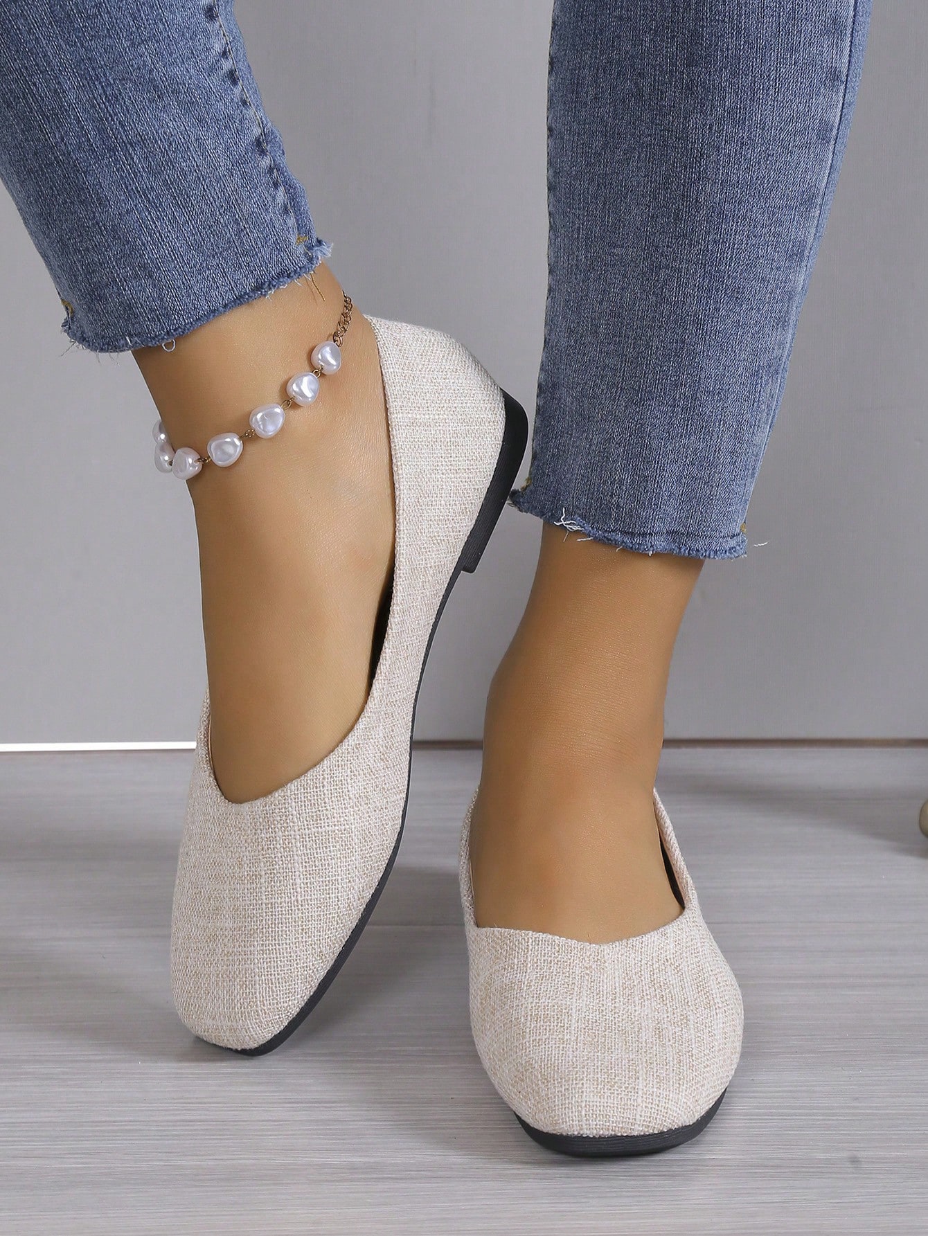 In Beige Women Flats