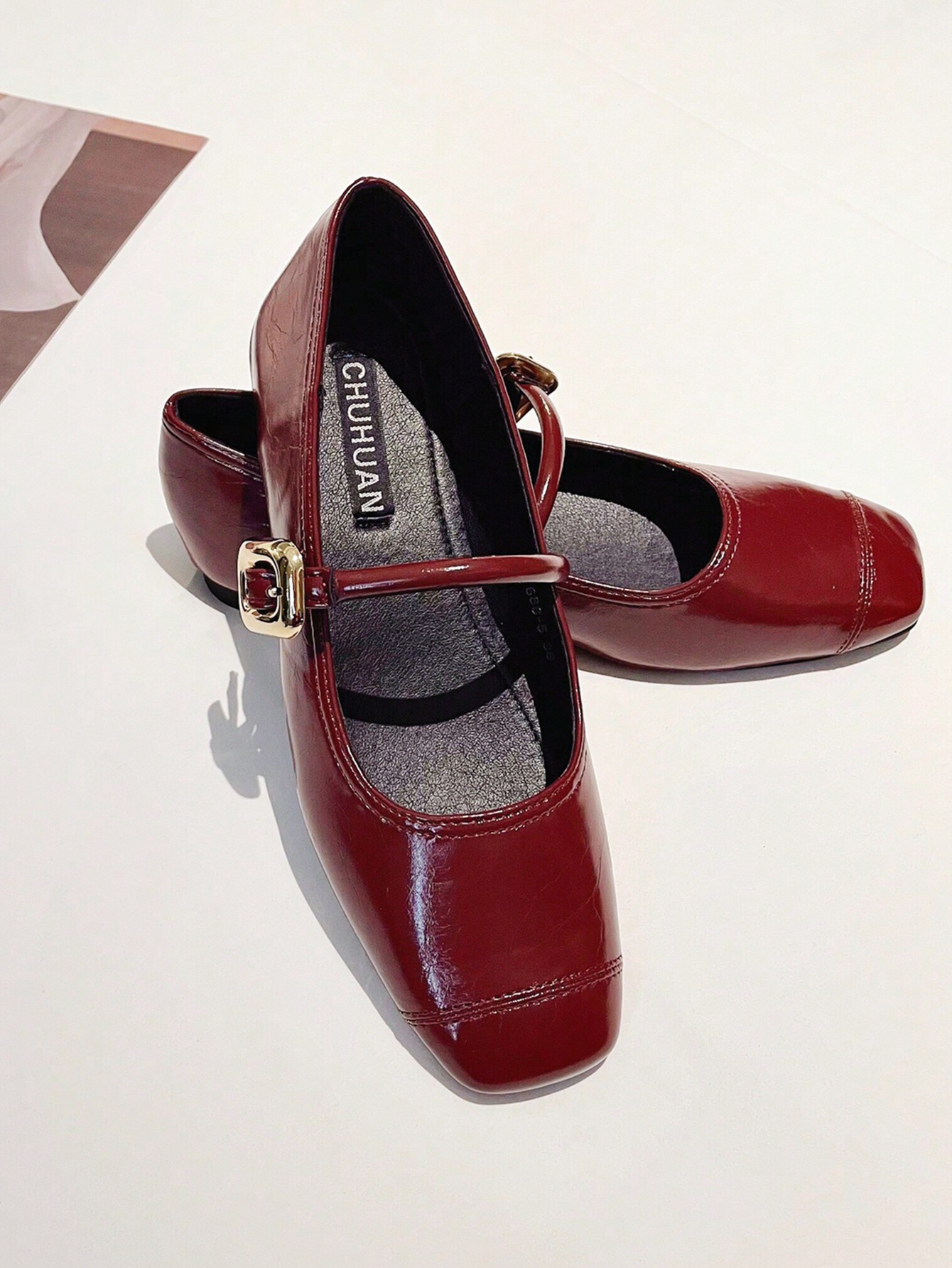 In Burgundy Women Flats