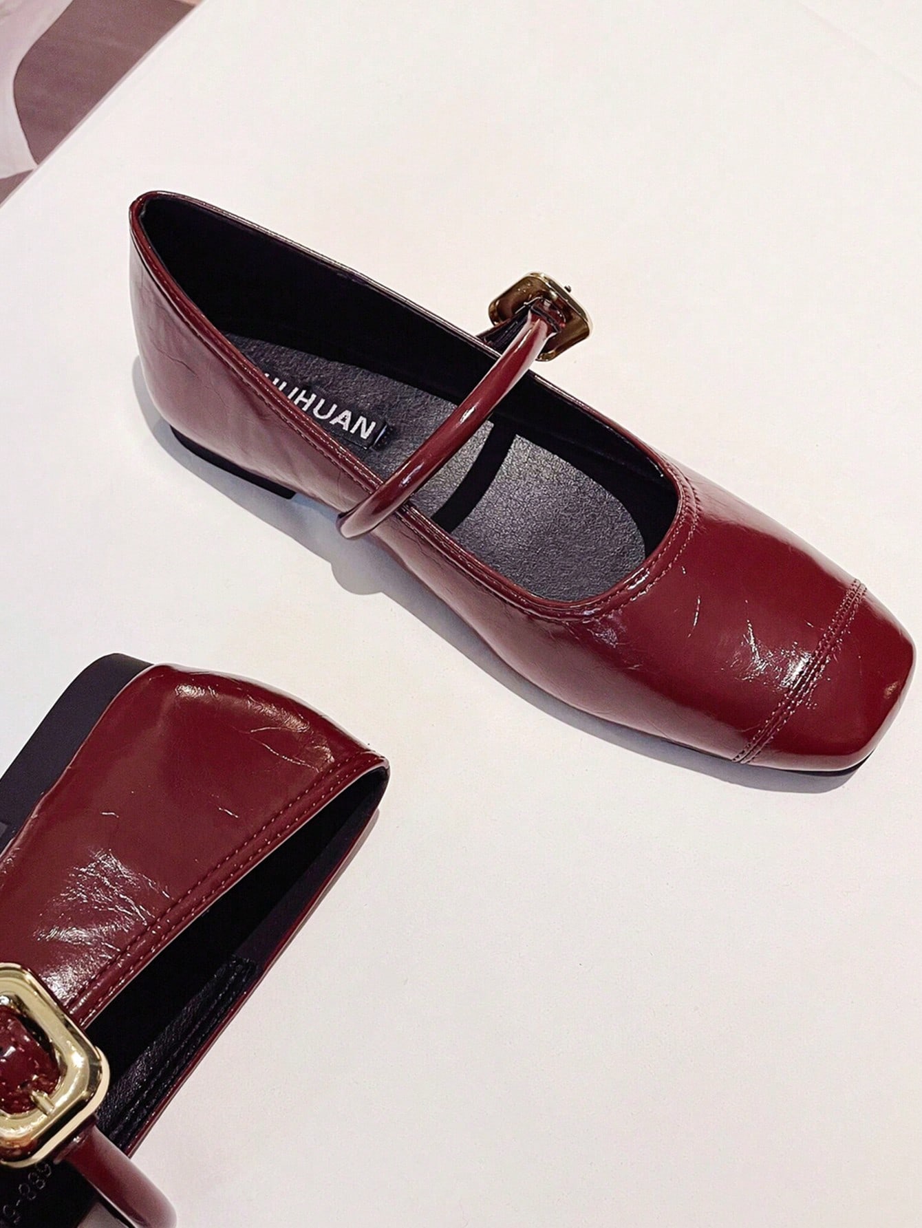 In Burgundy Women Flats