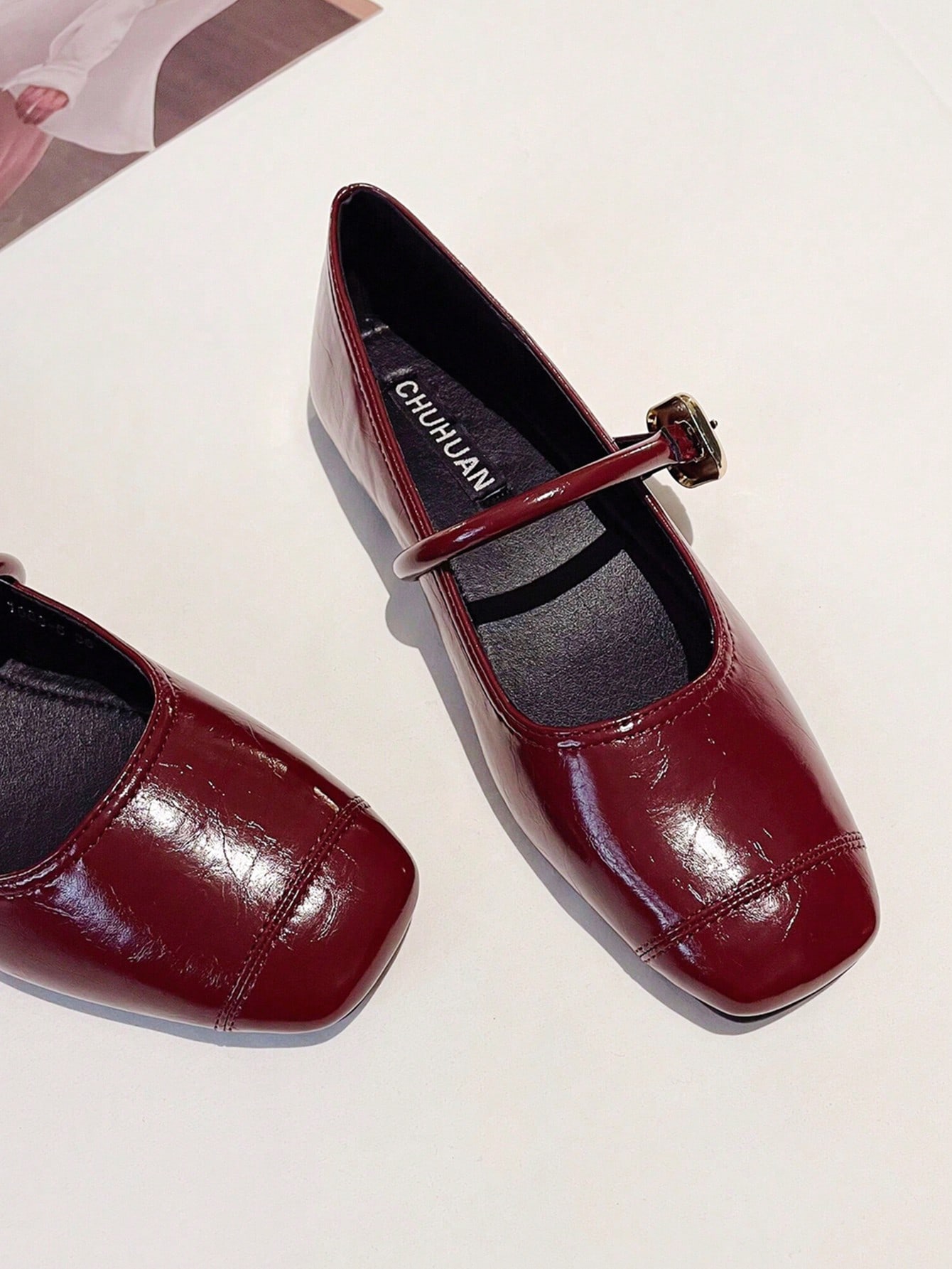 In Burgundy Women Flats