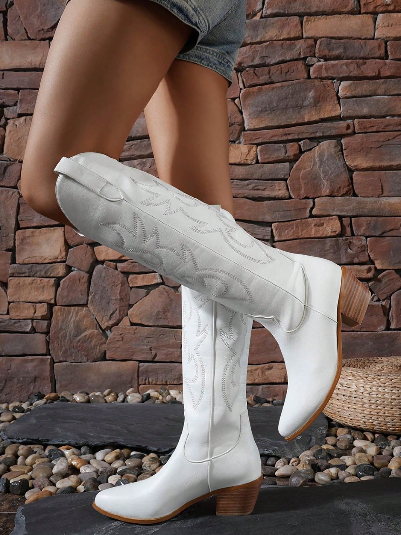 In White Women Knee-High Boots