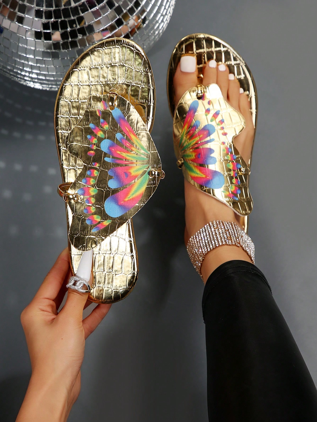 In Gold Women Slippers