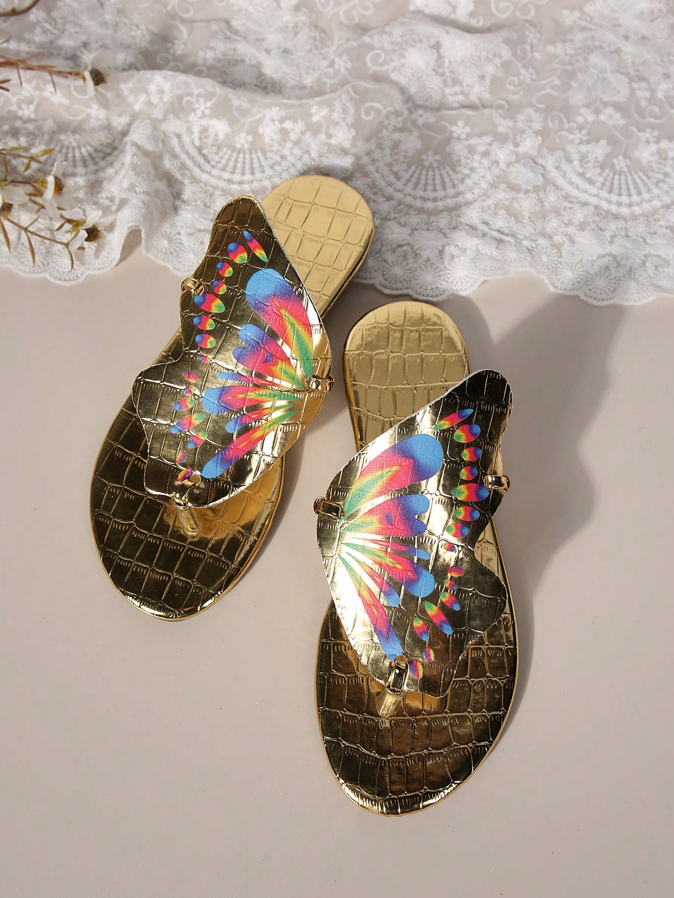 In Gold Women Slippers