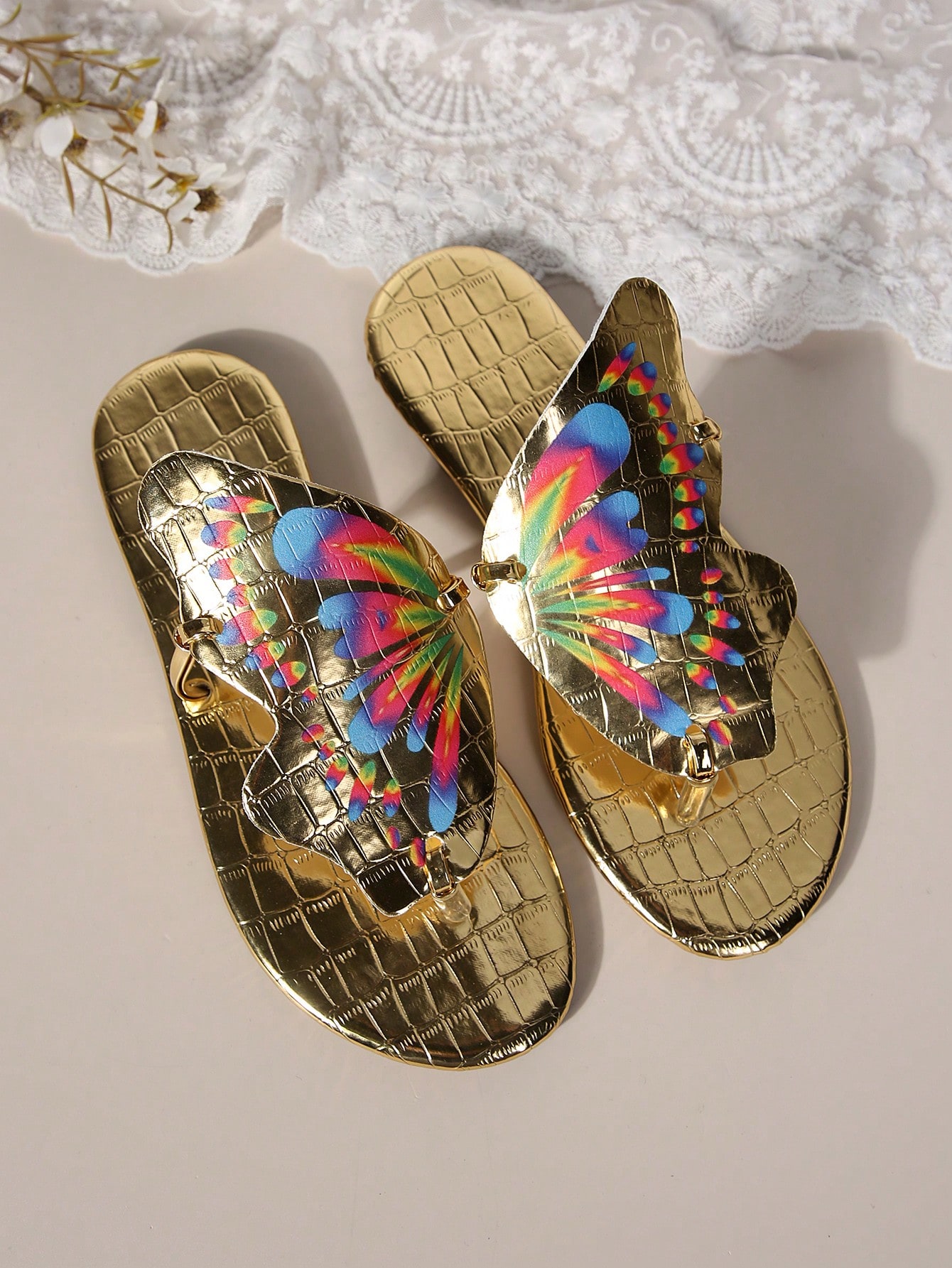 In Gold Women Slippers