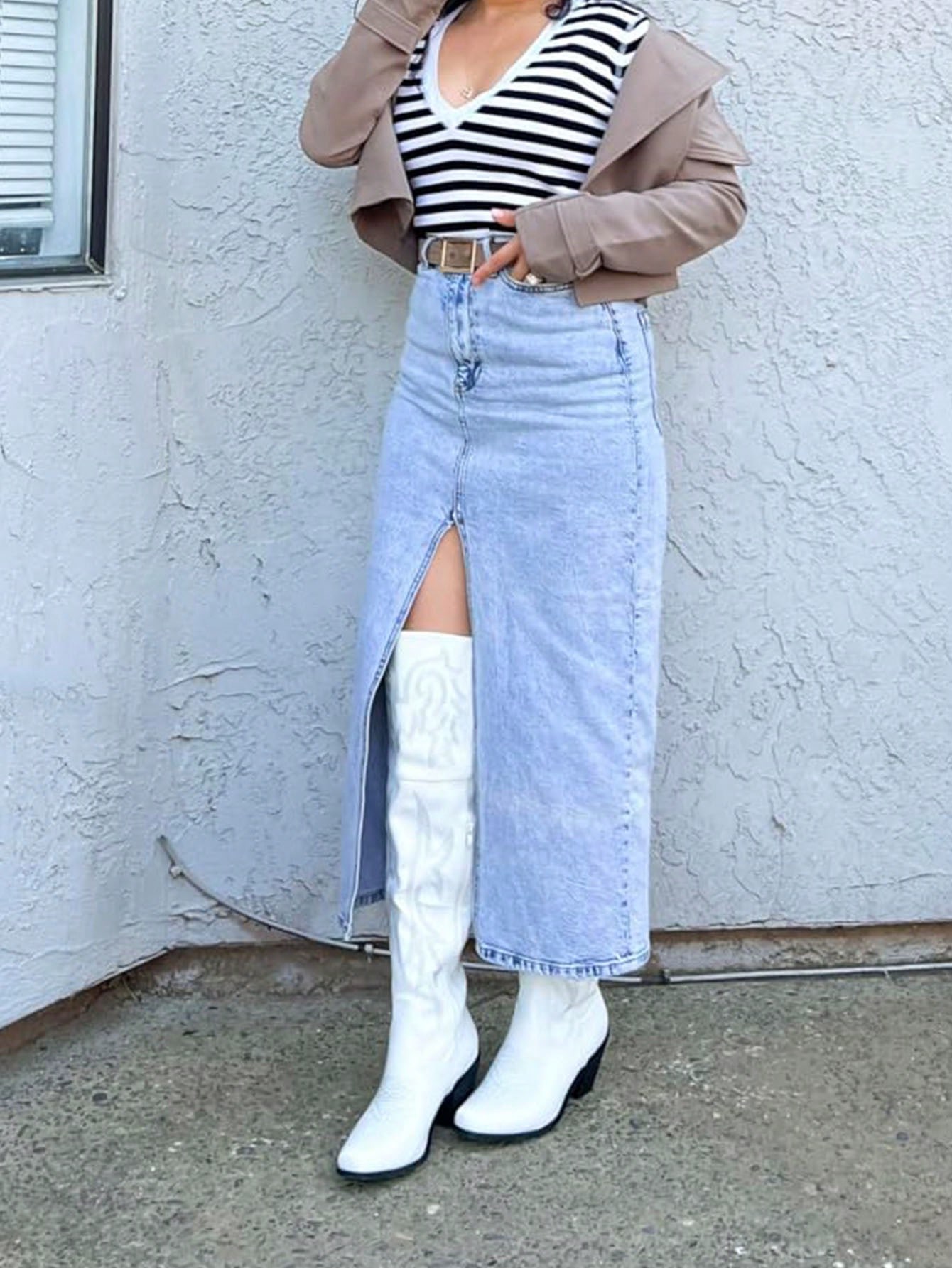 In White Women Over-the-Knee Boots