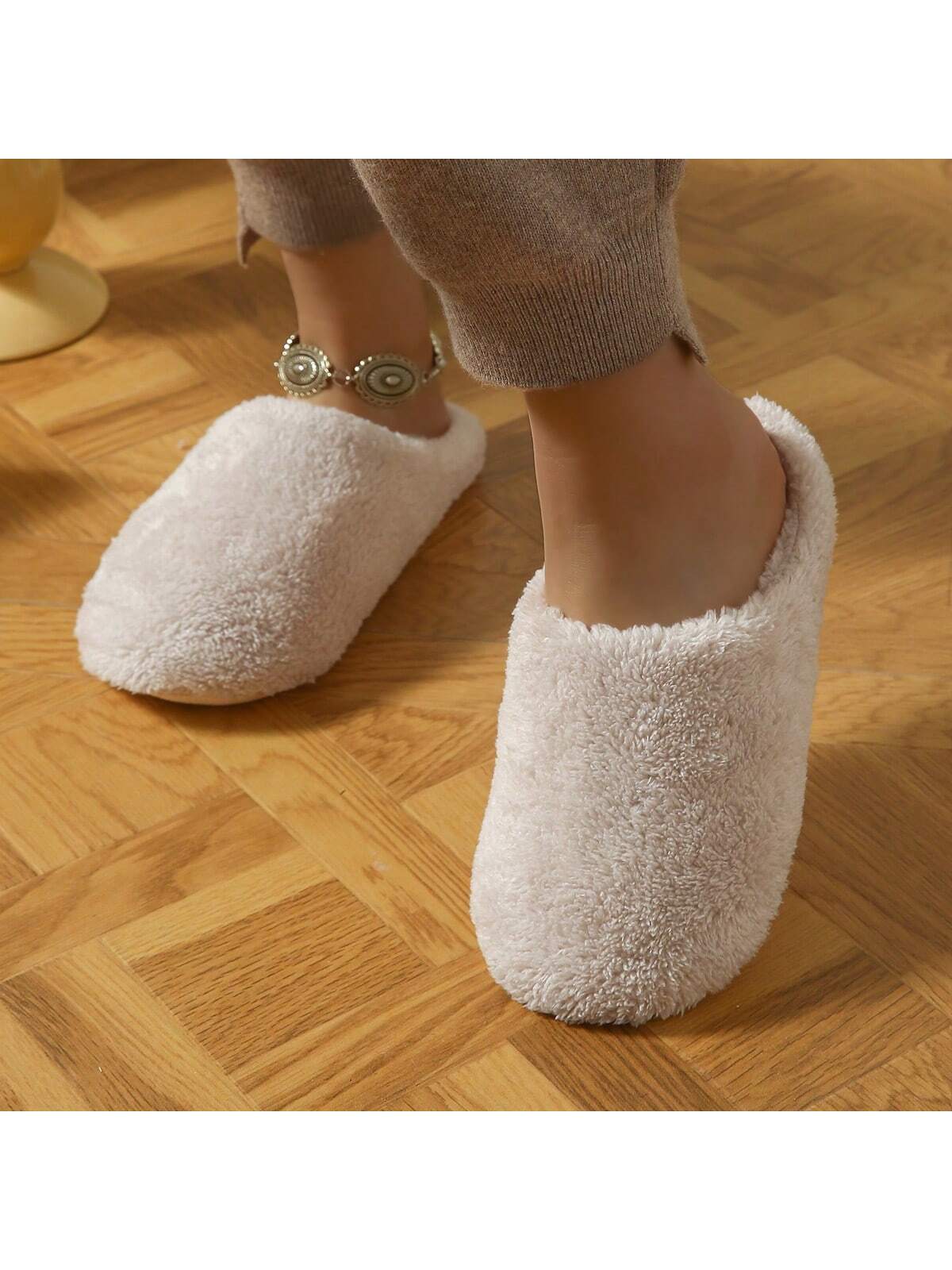 In Beige Women Home Slippers