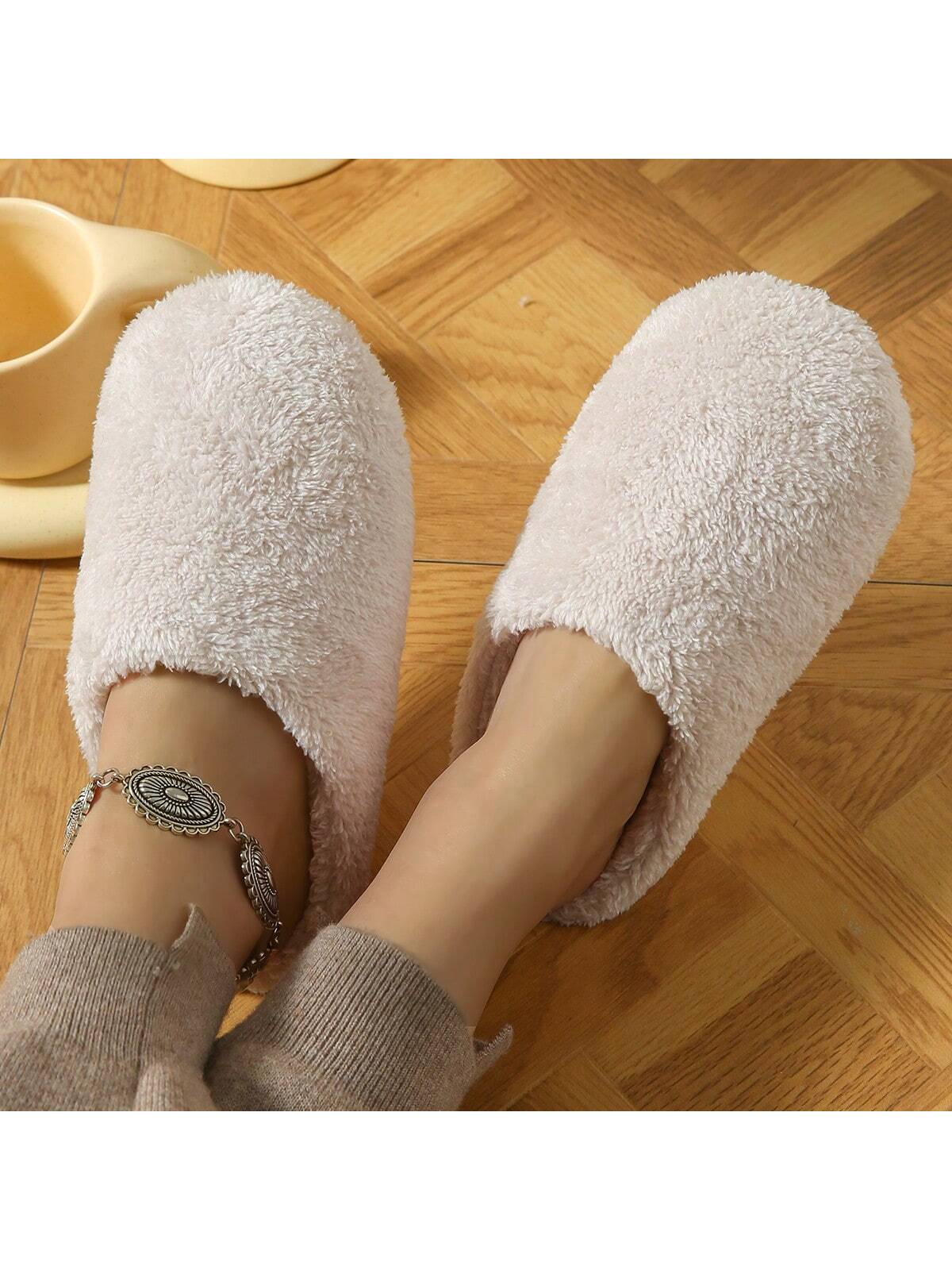 In Beige Women Home Slippers