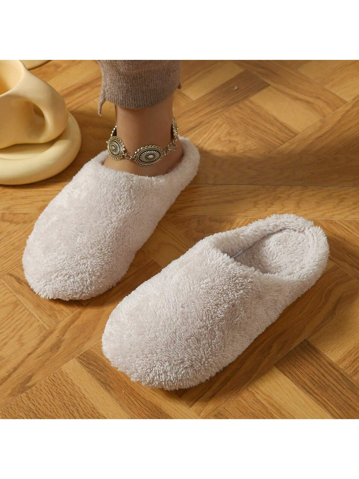 In Beige Women Home Slippers