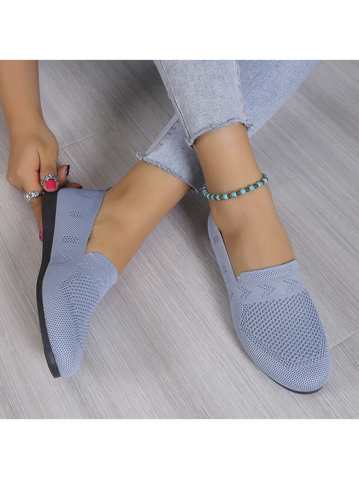 In Baby Blue Women Flats