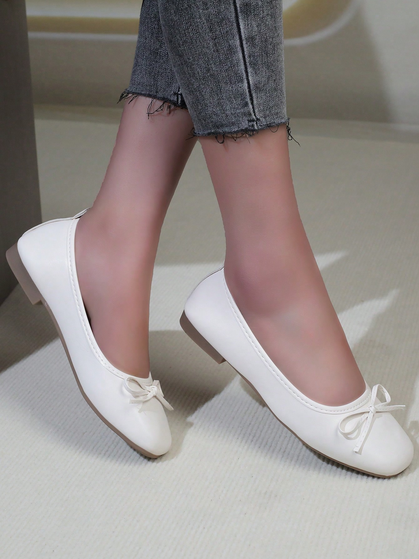 In Beige Women Flats