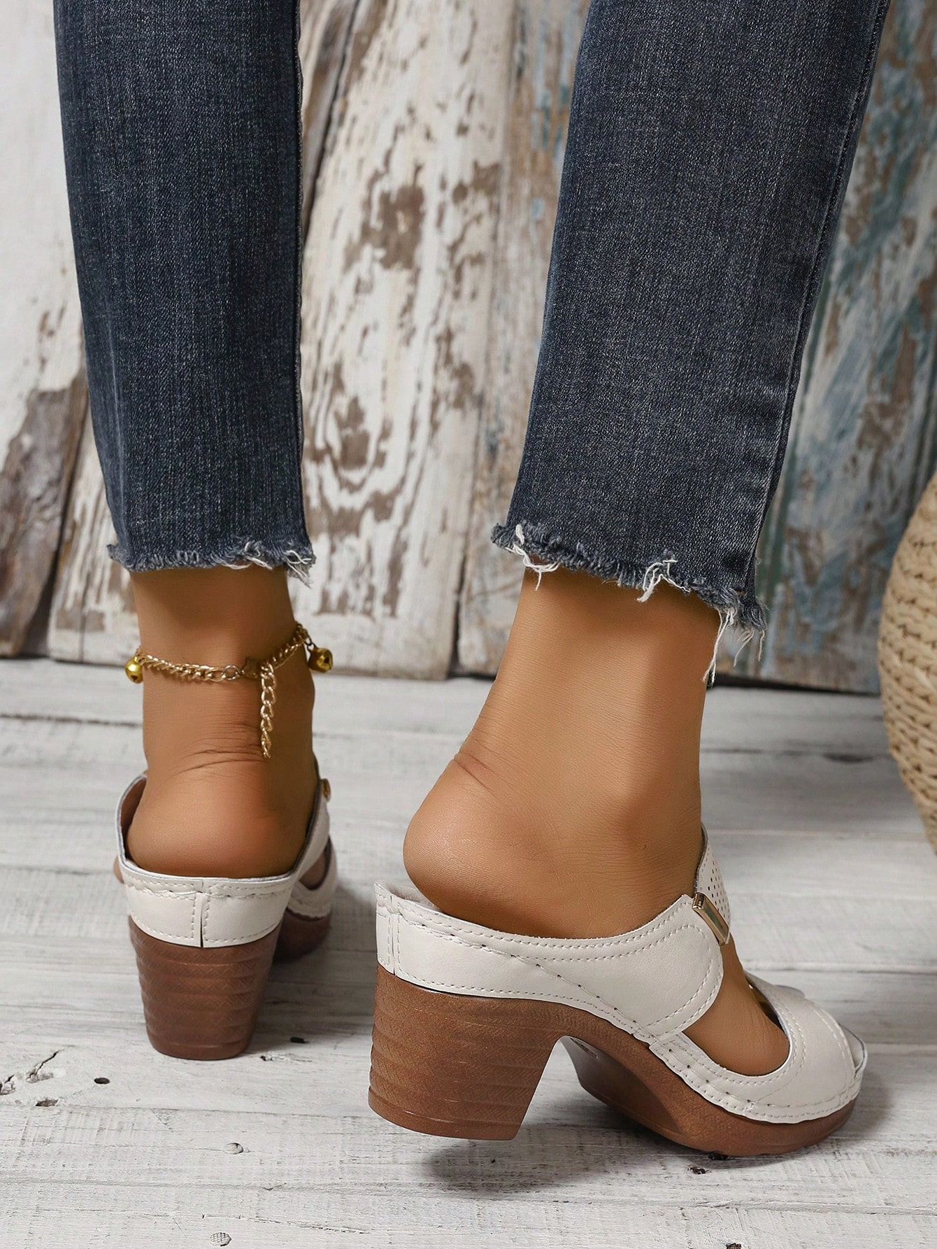 In Beige Women Heeled Sandals