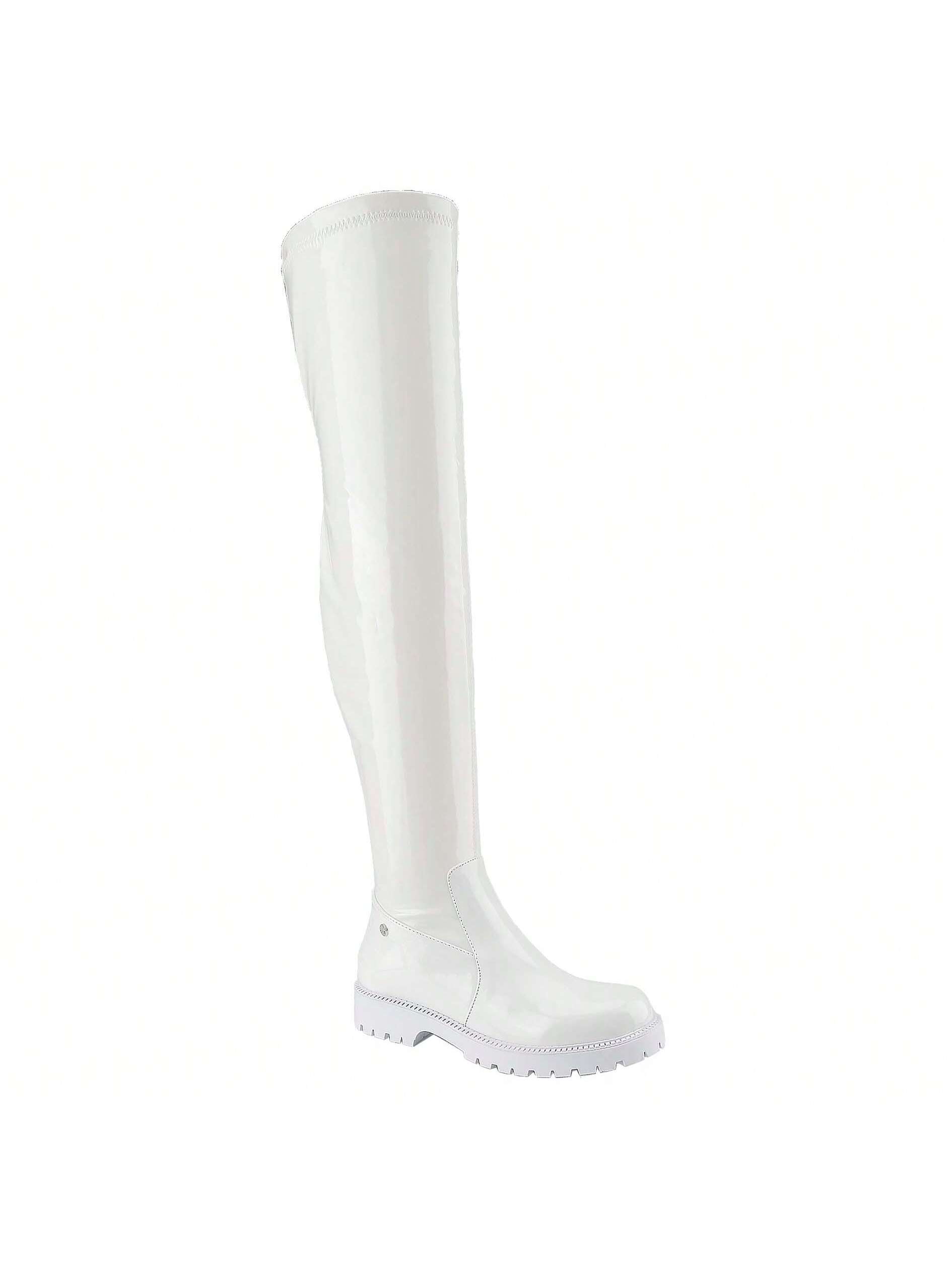 In White Women Knee-High Boots