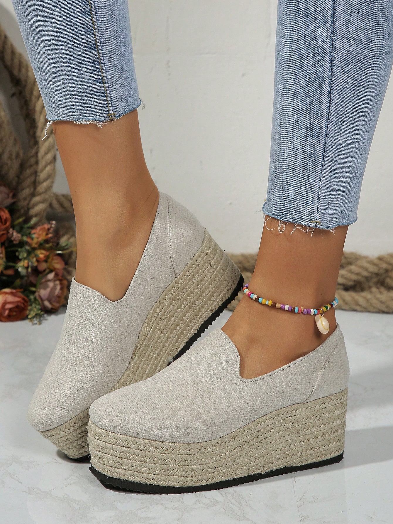 In Beige Women Wedges & Flatform