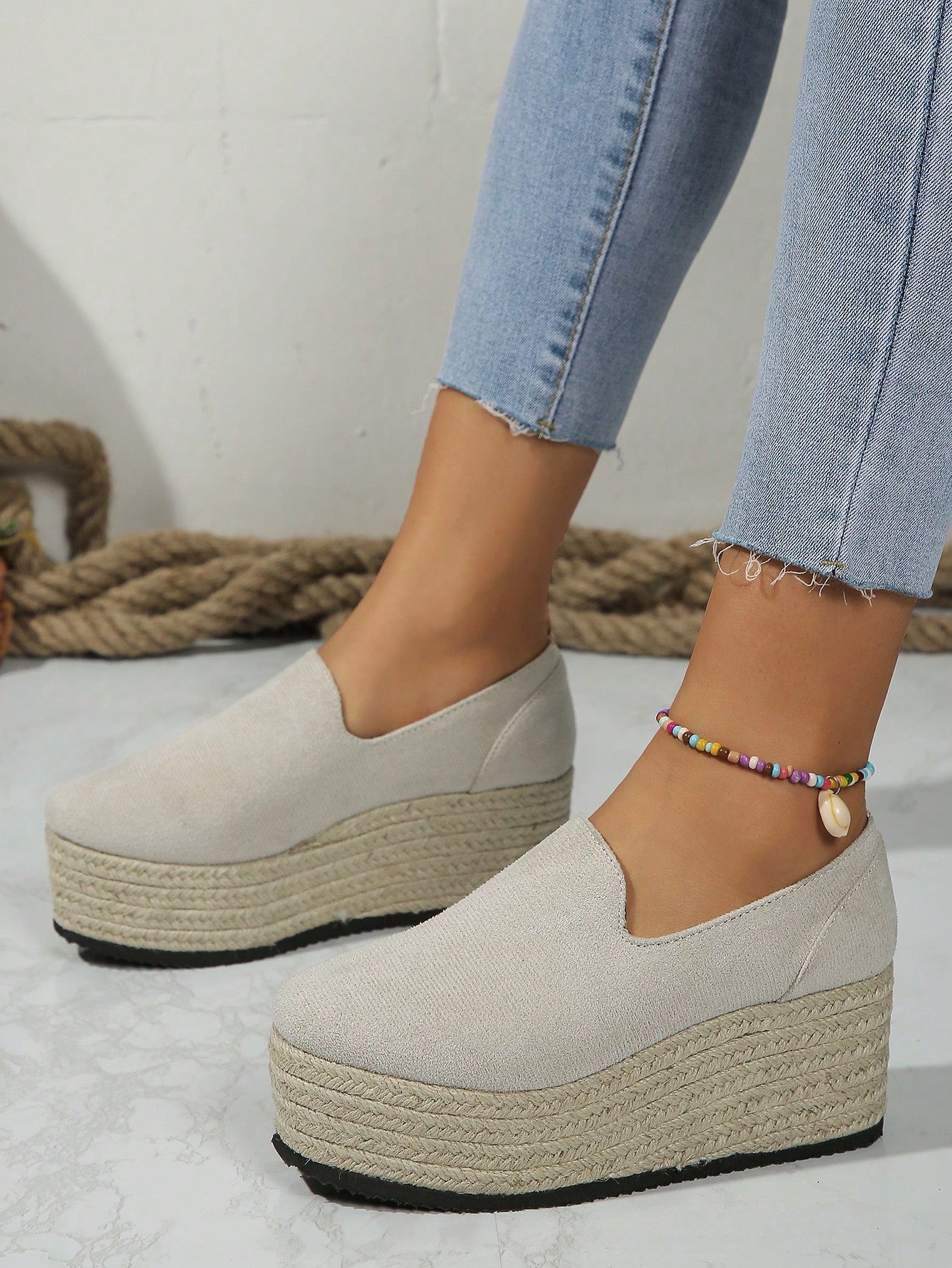 In Beige Women Wedges & Flatform