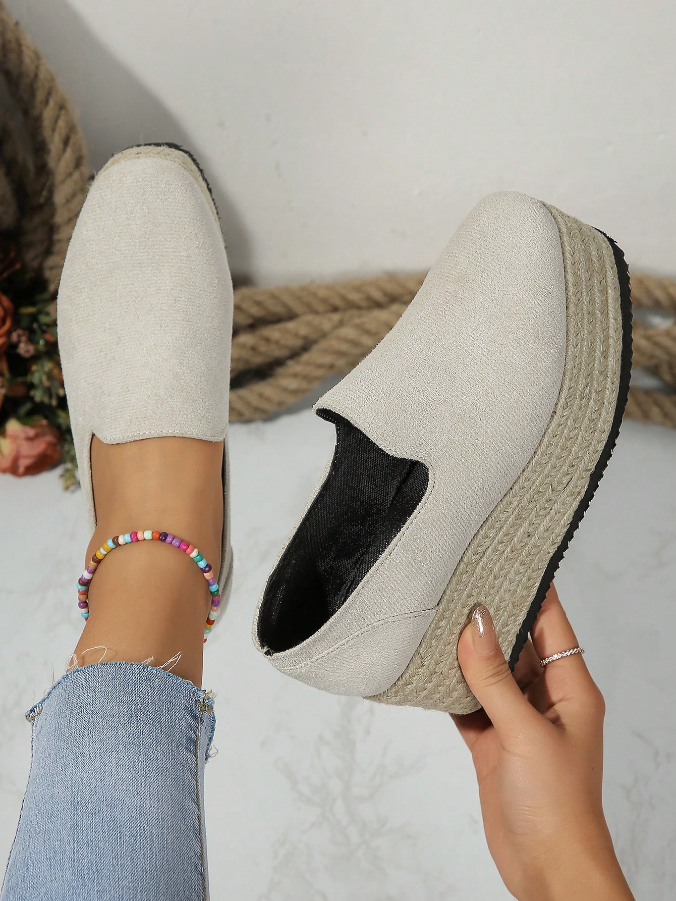 In Beige Women Wedges & Flatform