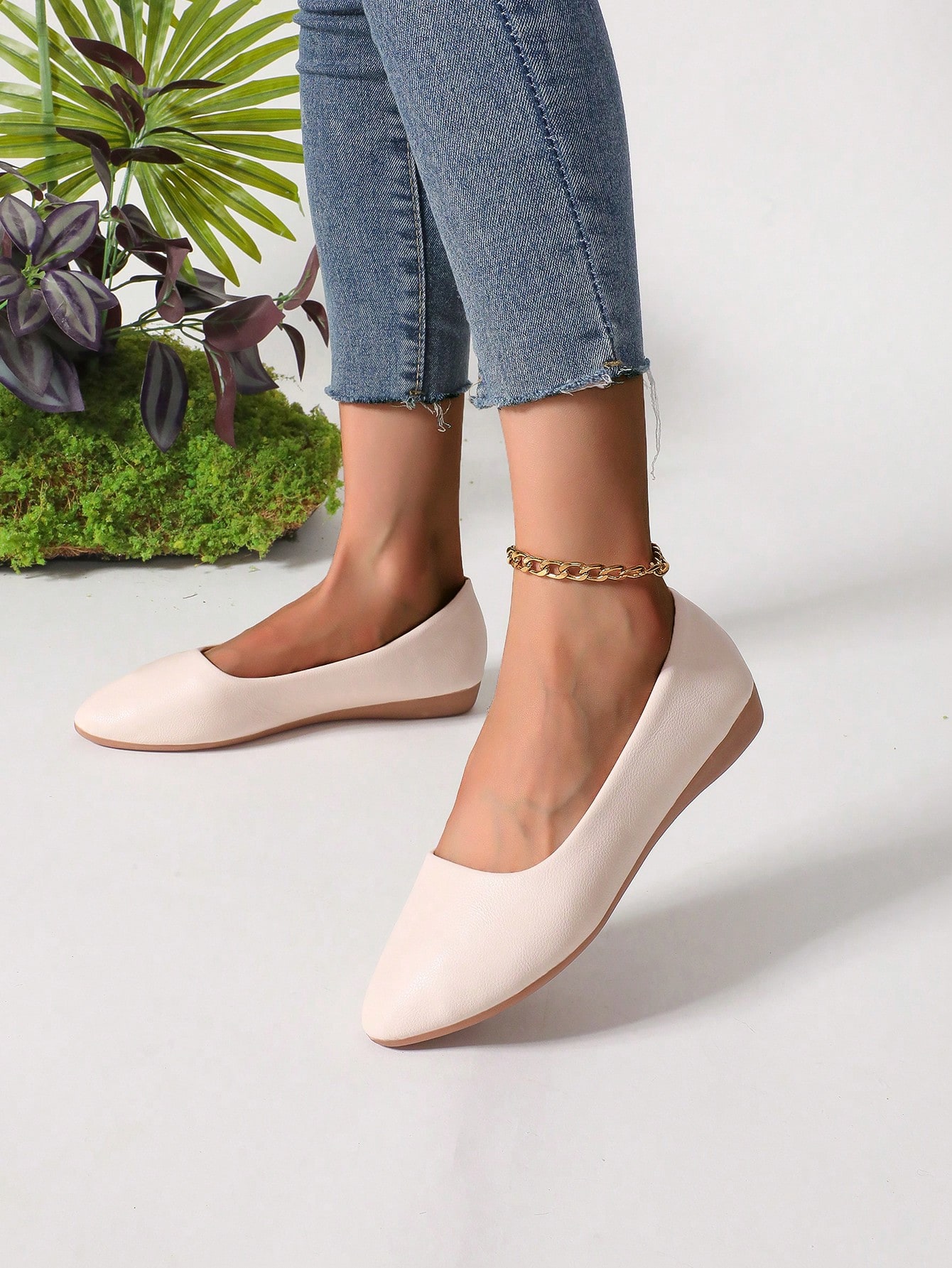 In Beige Women Flats