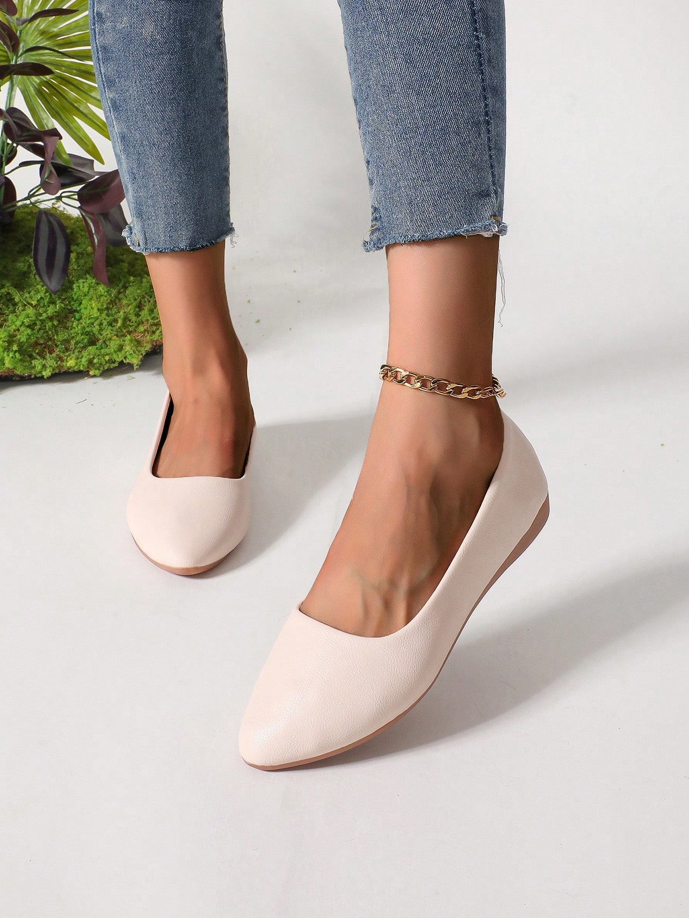 In Beige Women Flats