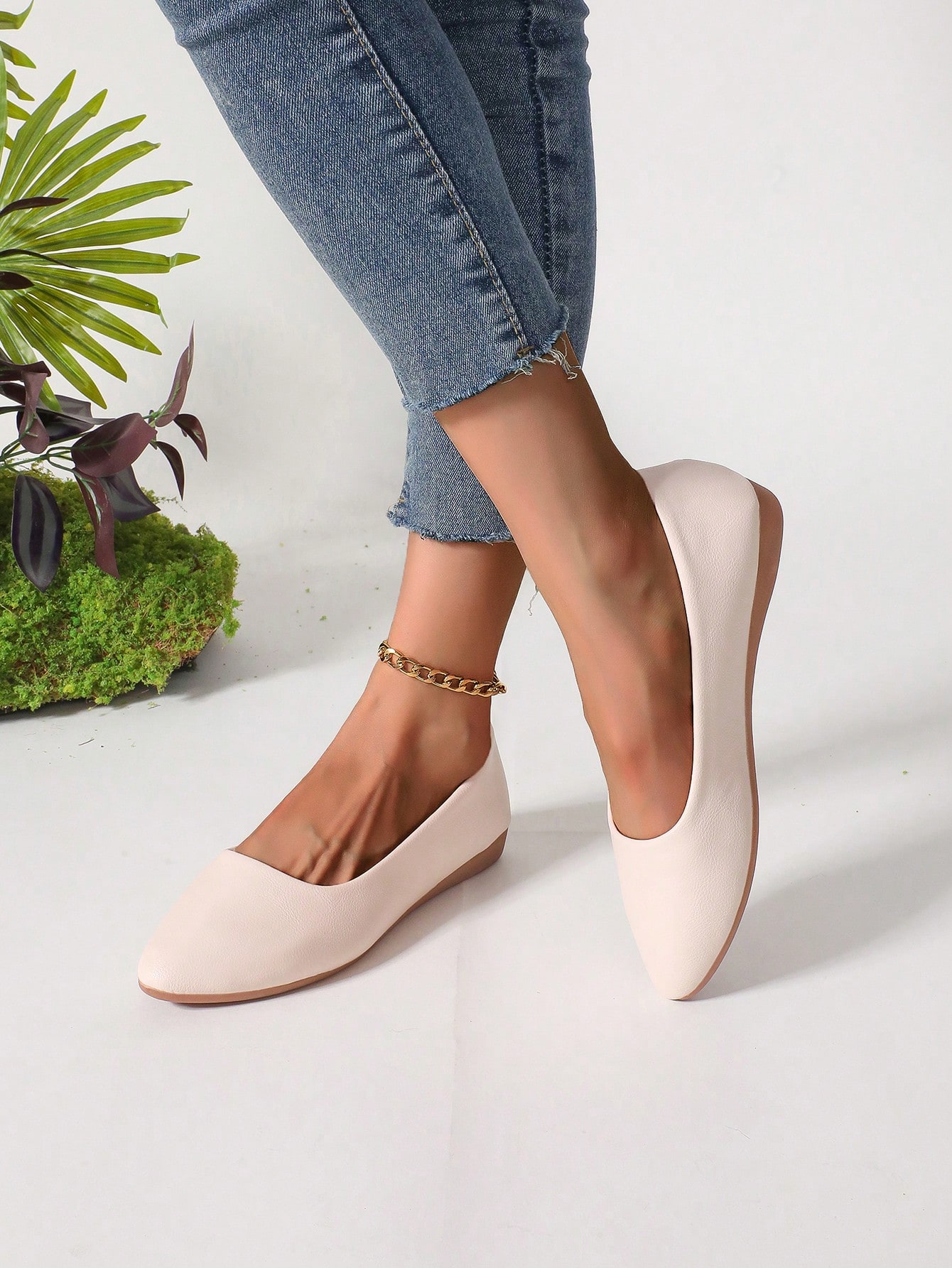 In Beige Women Flats