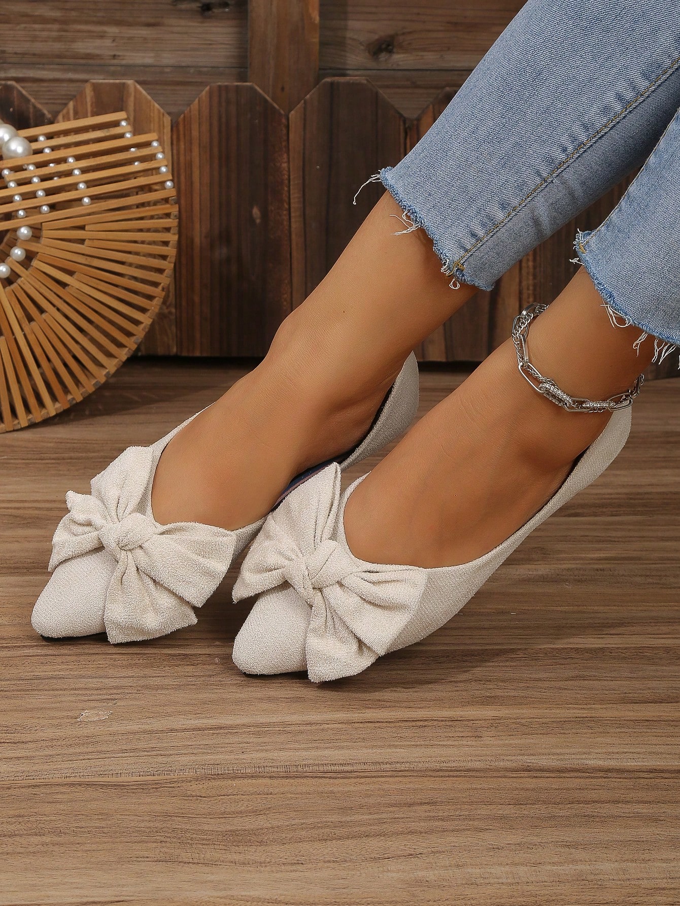 In Beige Women Flats