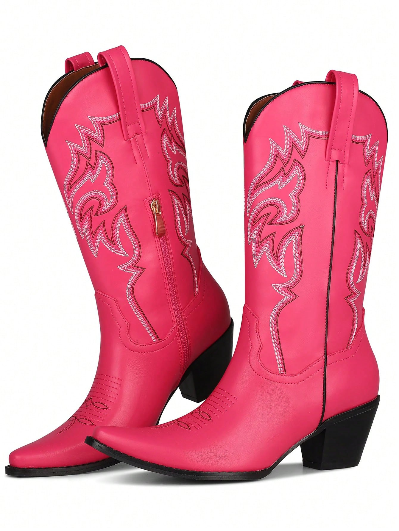 In Hot Pink Women Mid-Calf Boots