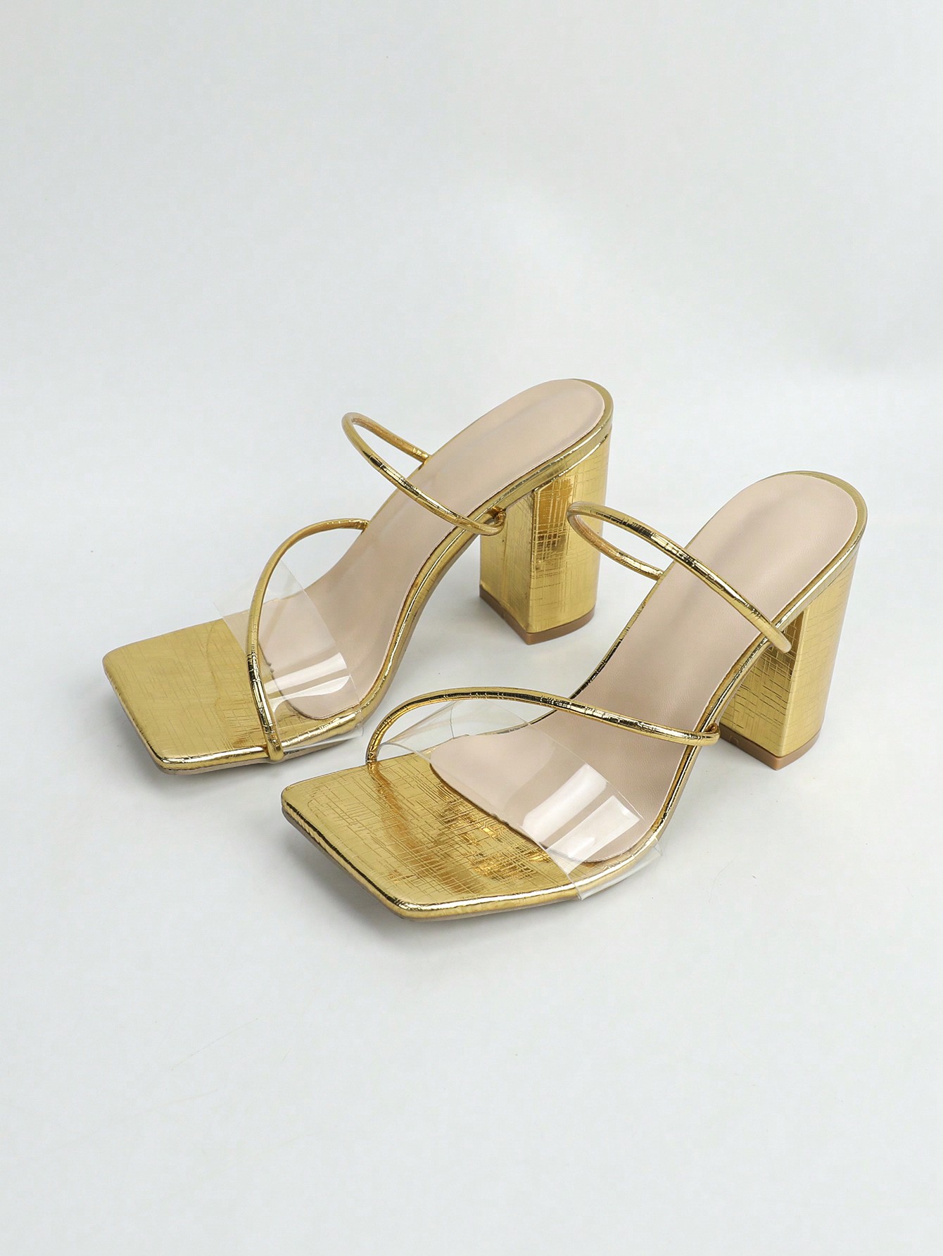 In Gold Women Heeled Sandals