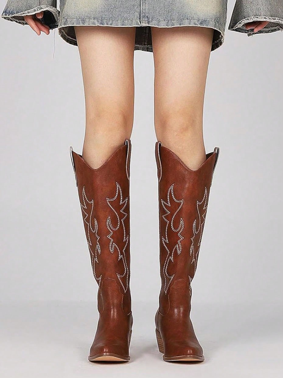 In Brown Women Knee-High Boots