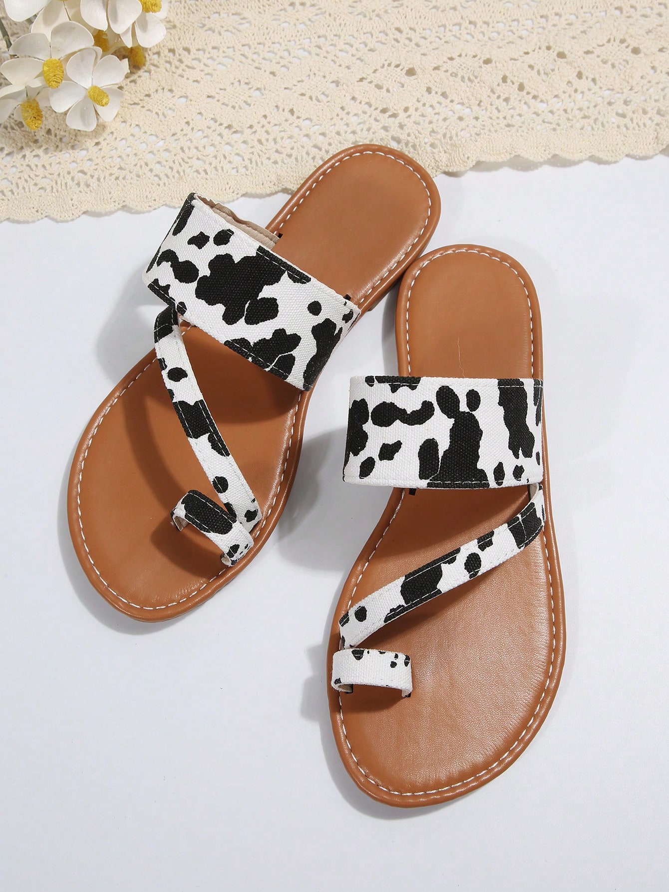 In Black and White Women Sandals