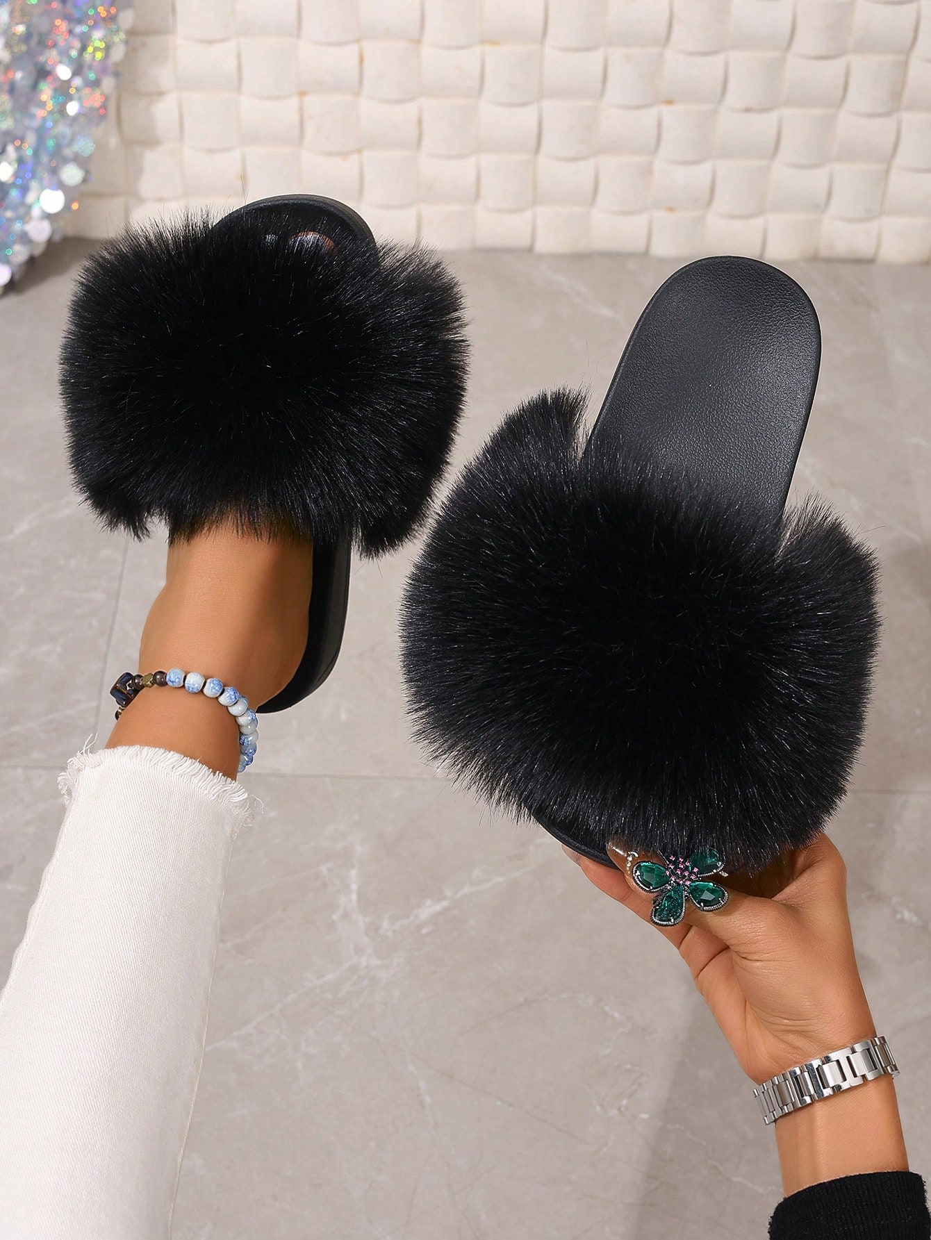 In Black Women Home Slippers