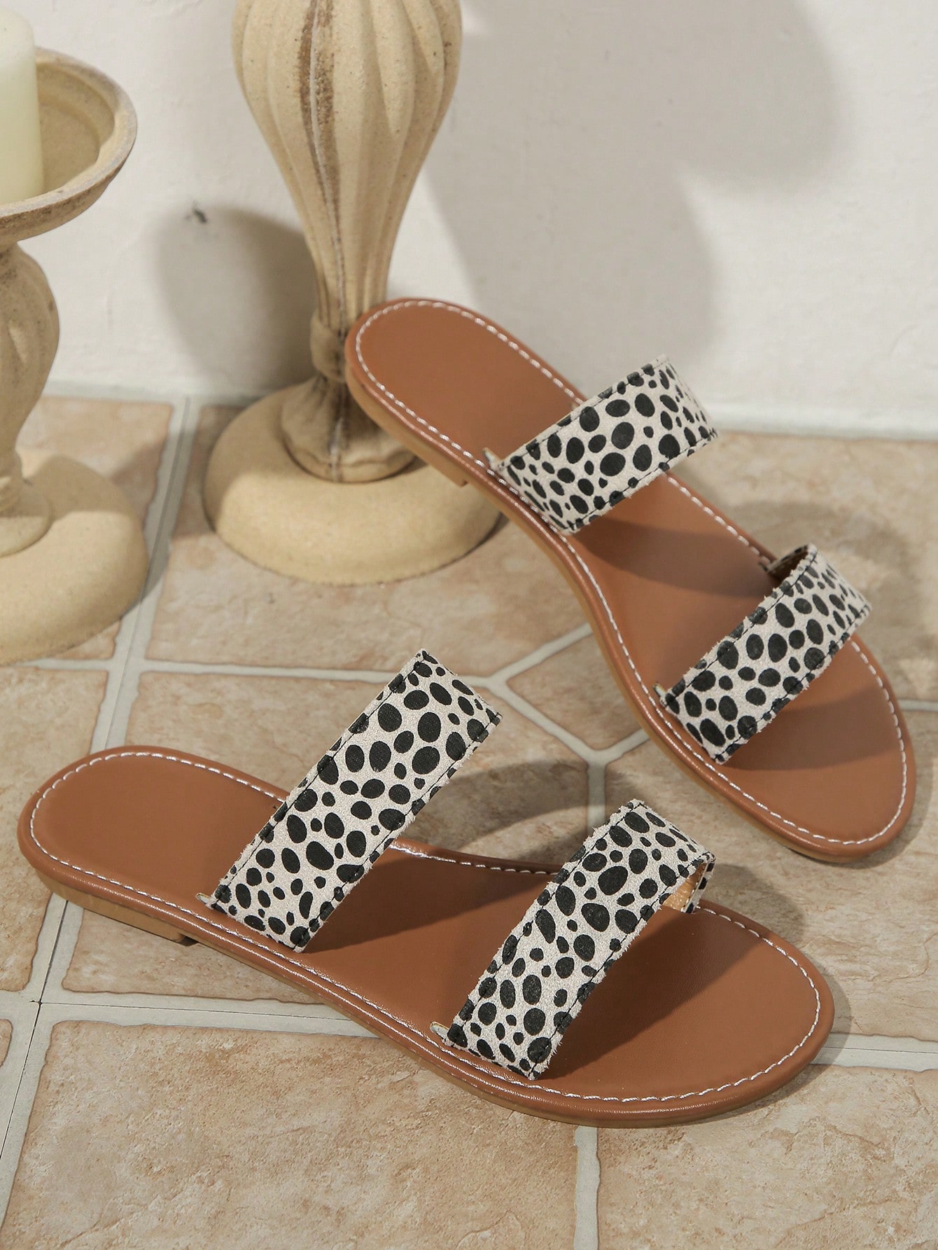 In Black and White Women Sandals