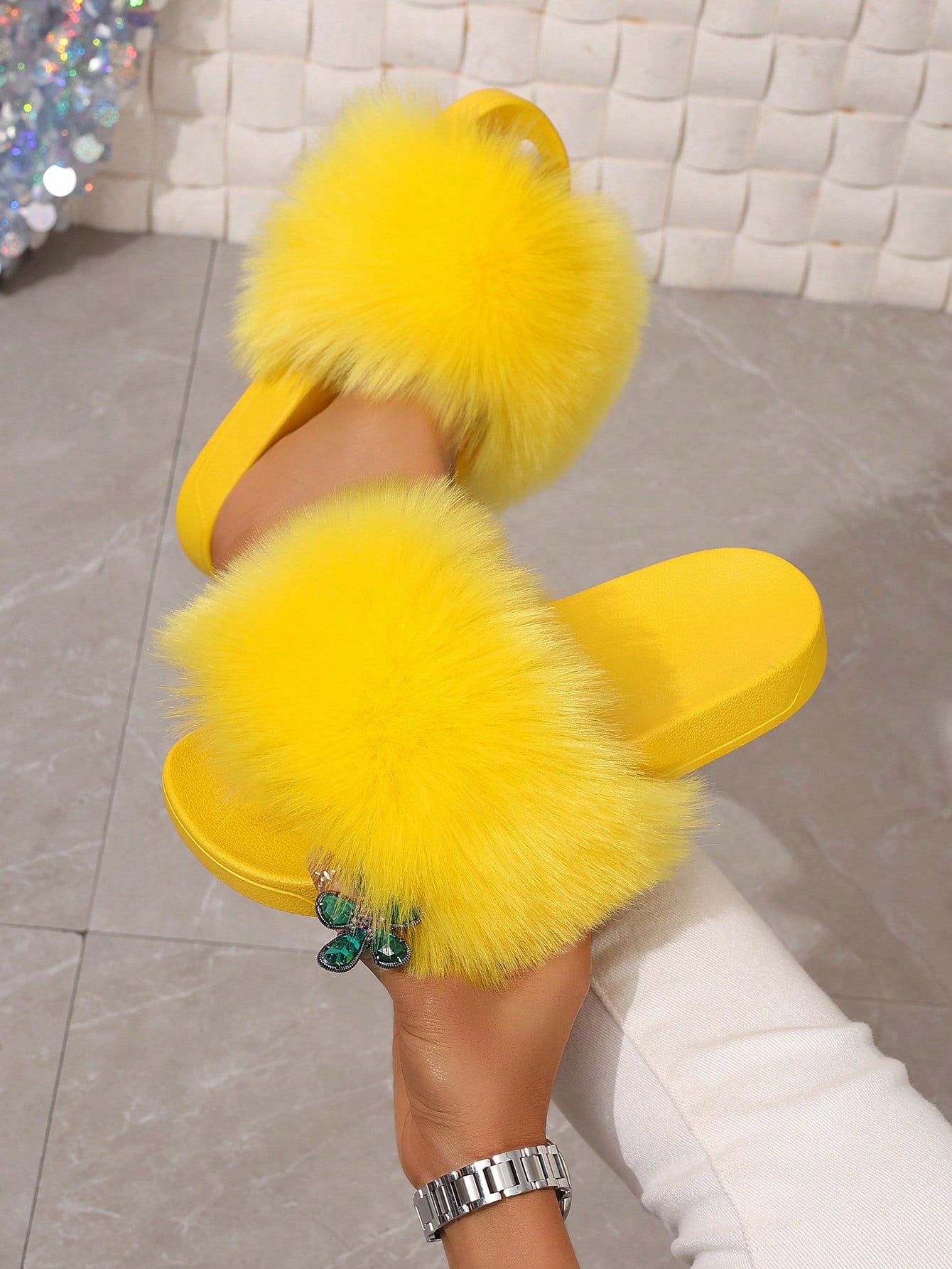 In Yellow Women Home Slippers