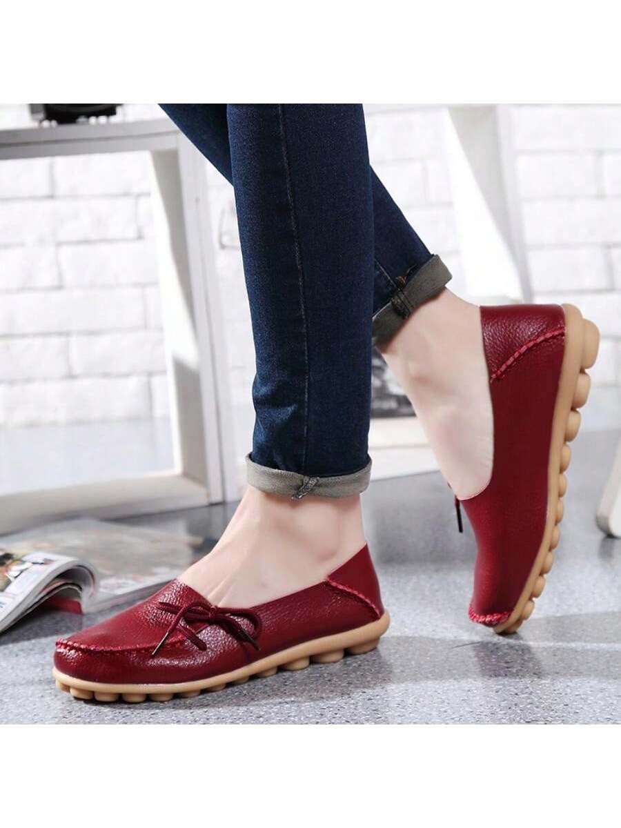 In Burgundy Women Flats