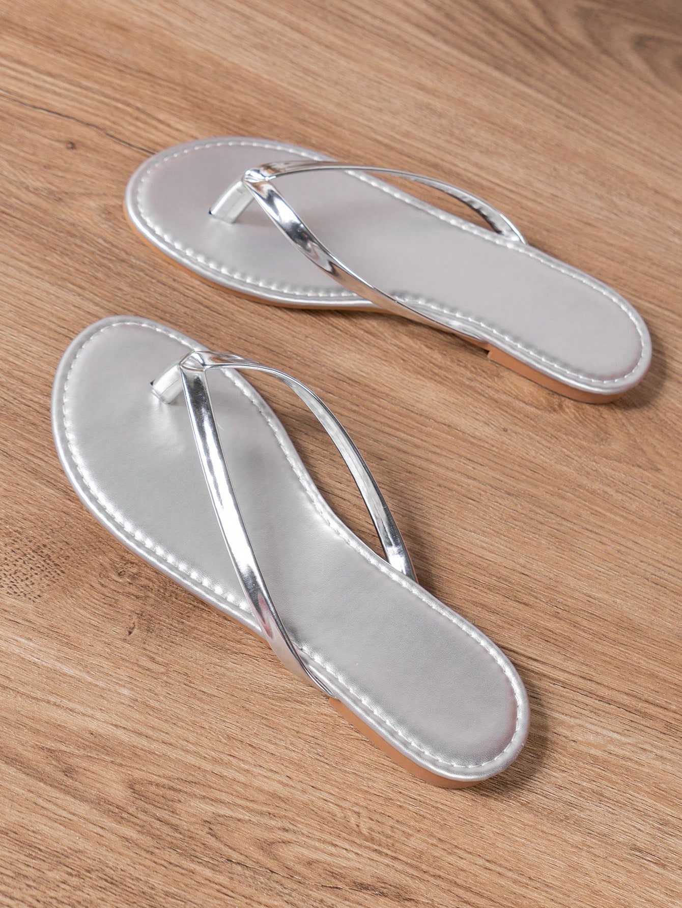 In Silver Women Slippers