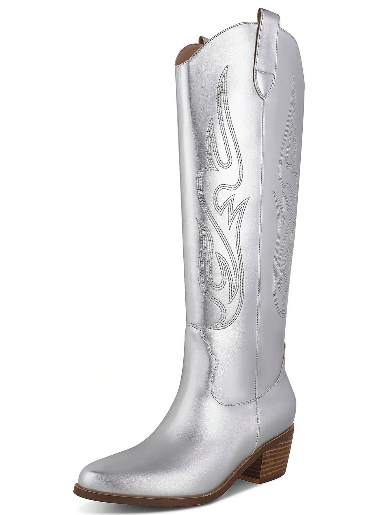 In Silver Women Knee-High Boots