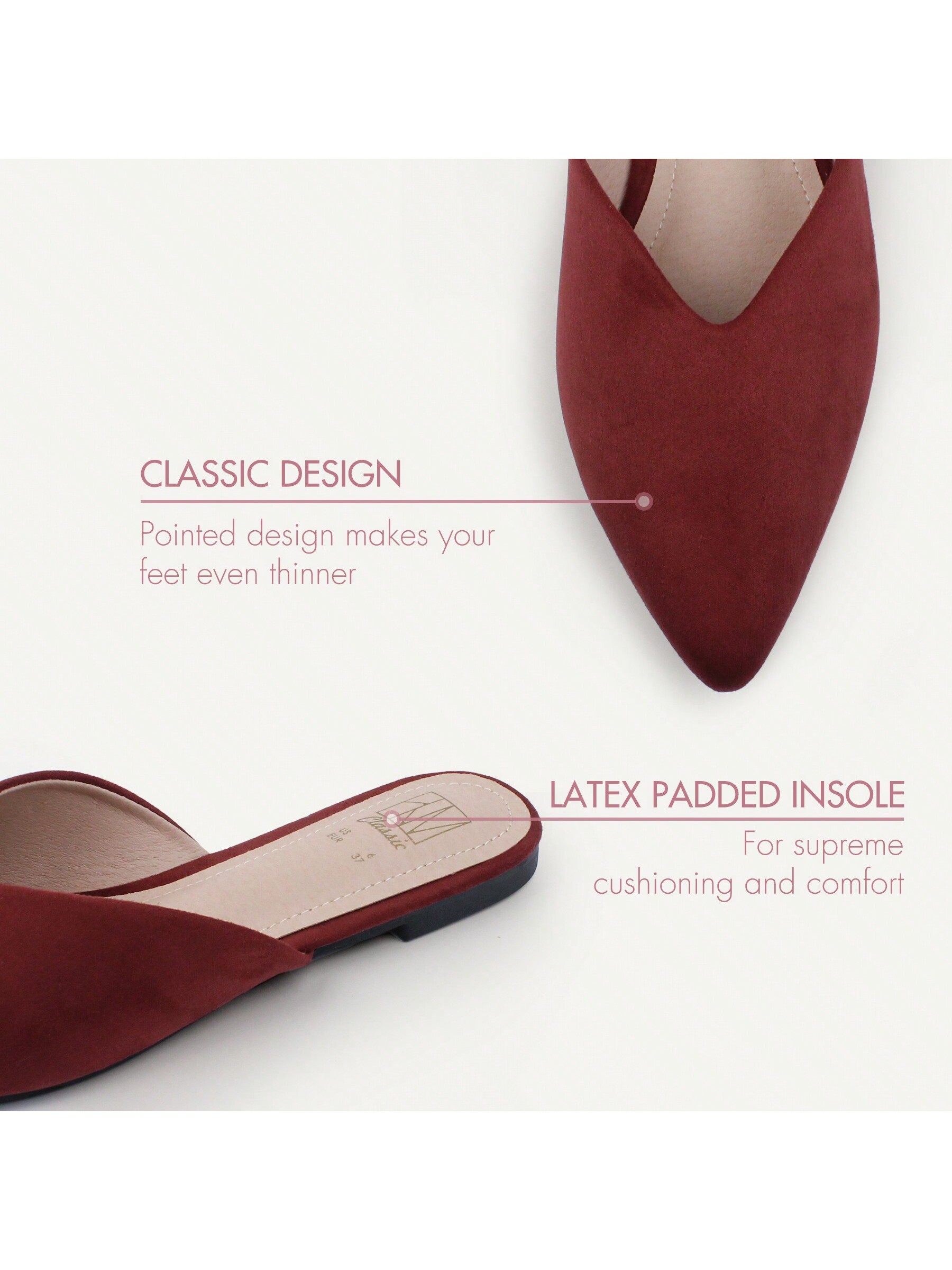 In Burgundy Women Flats