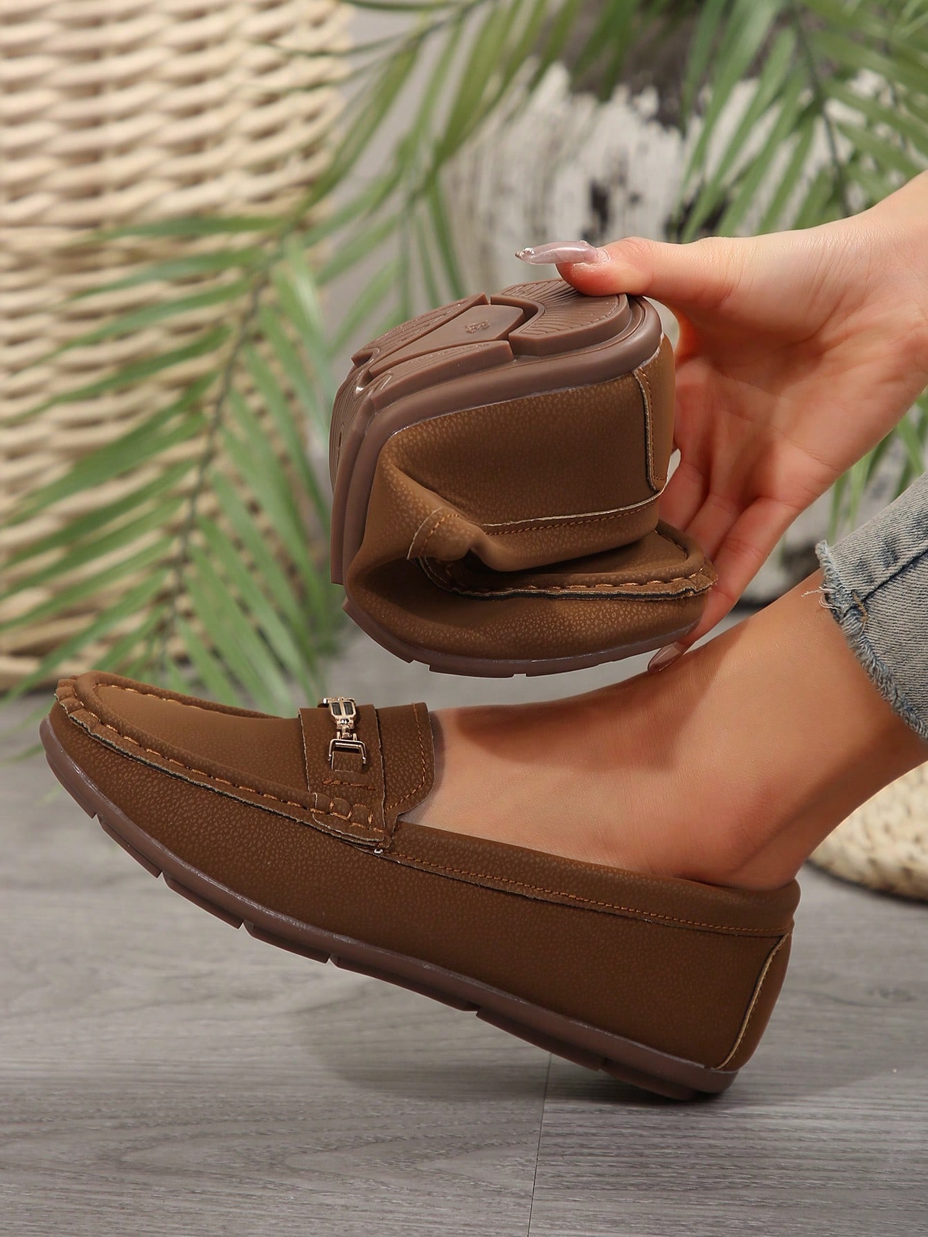 In Coffee Brown Women Flats