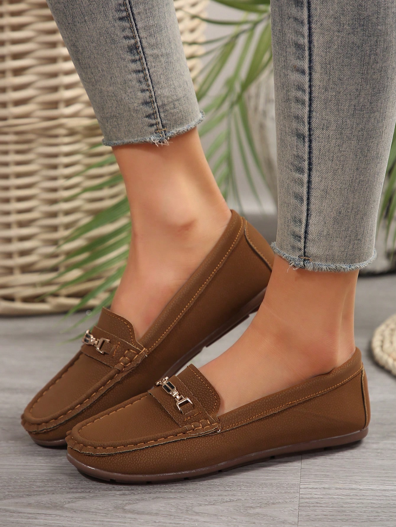 In Coffee Brown Women Flats